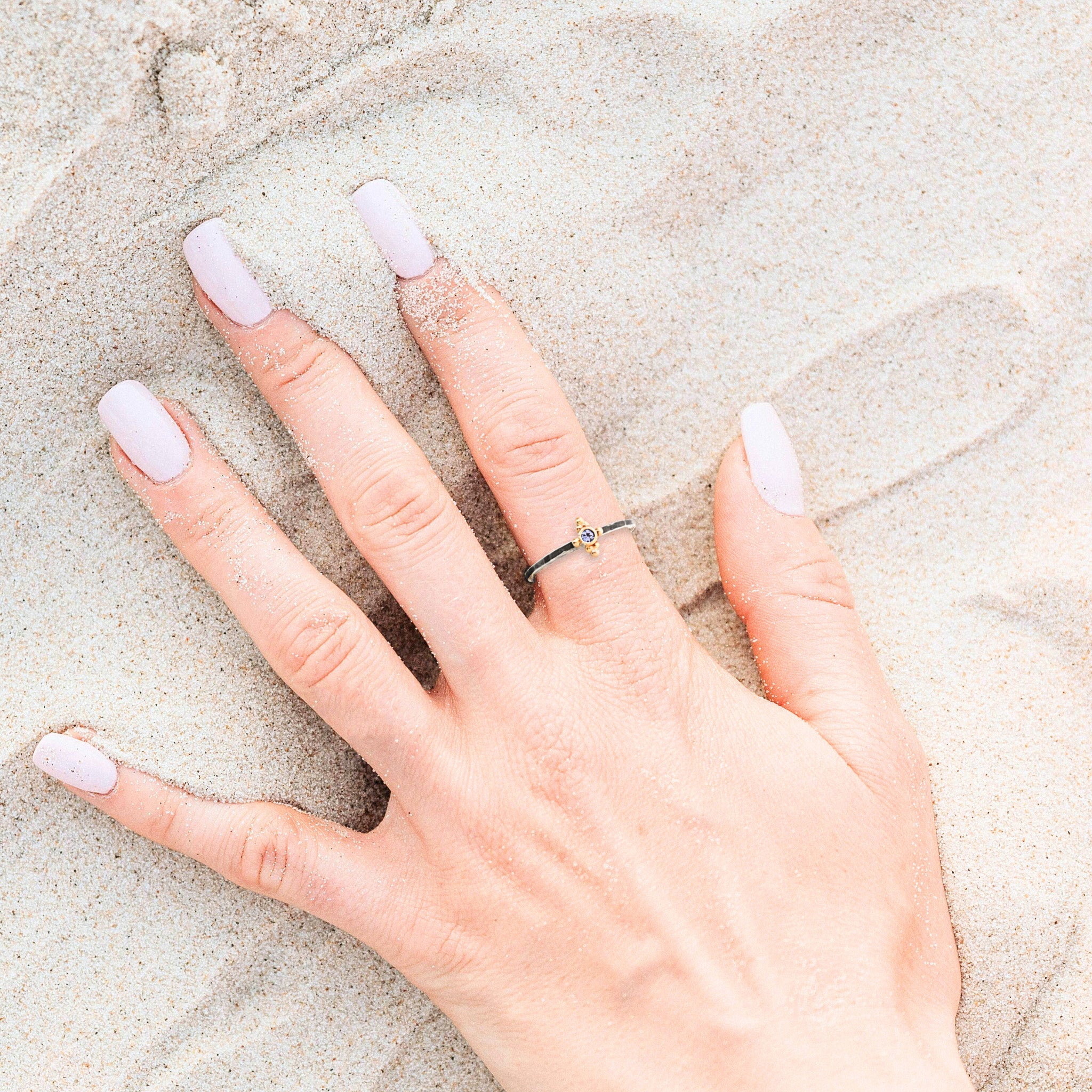 Lilac Droplet Ring - Rings