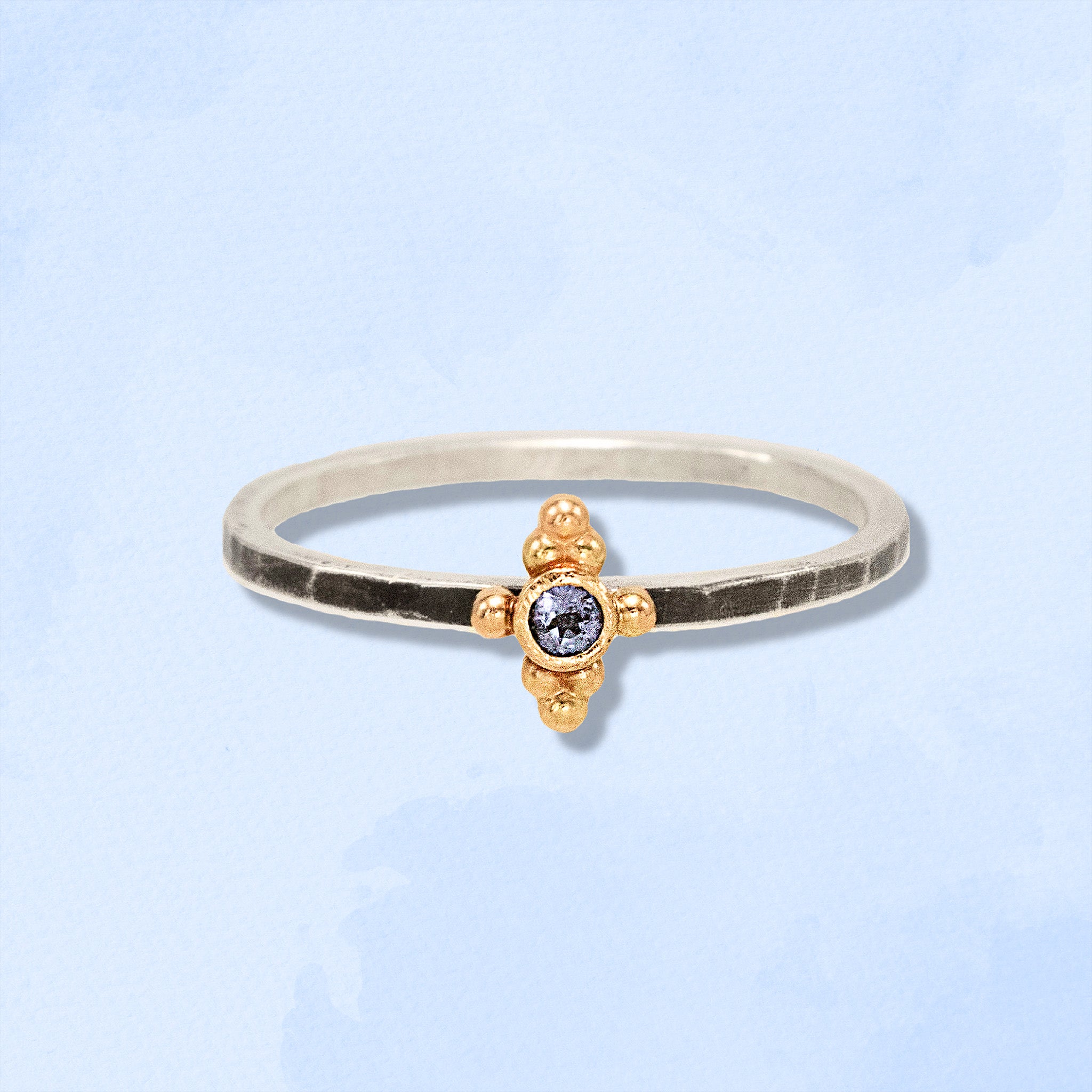 Lilac Droplet Ring - Rings