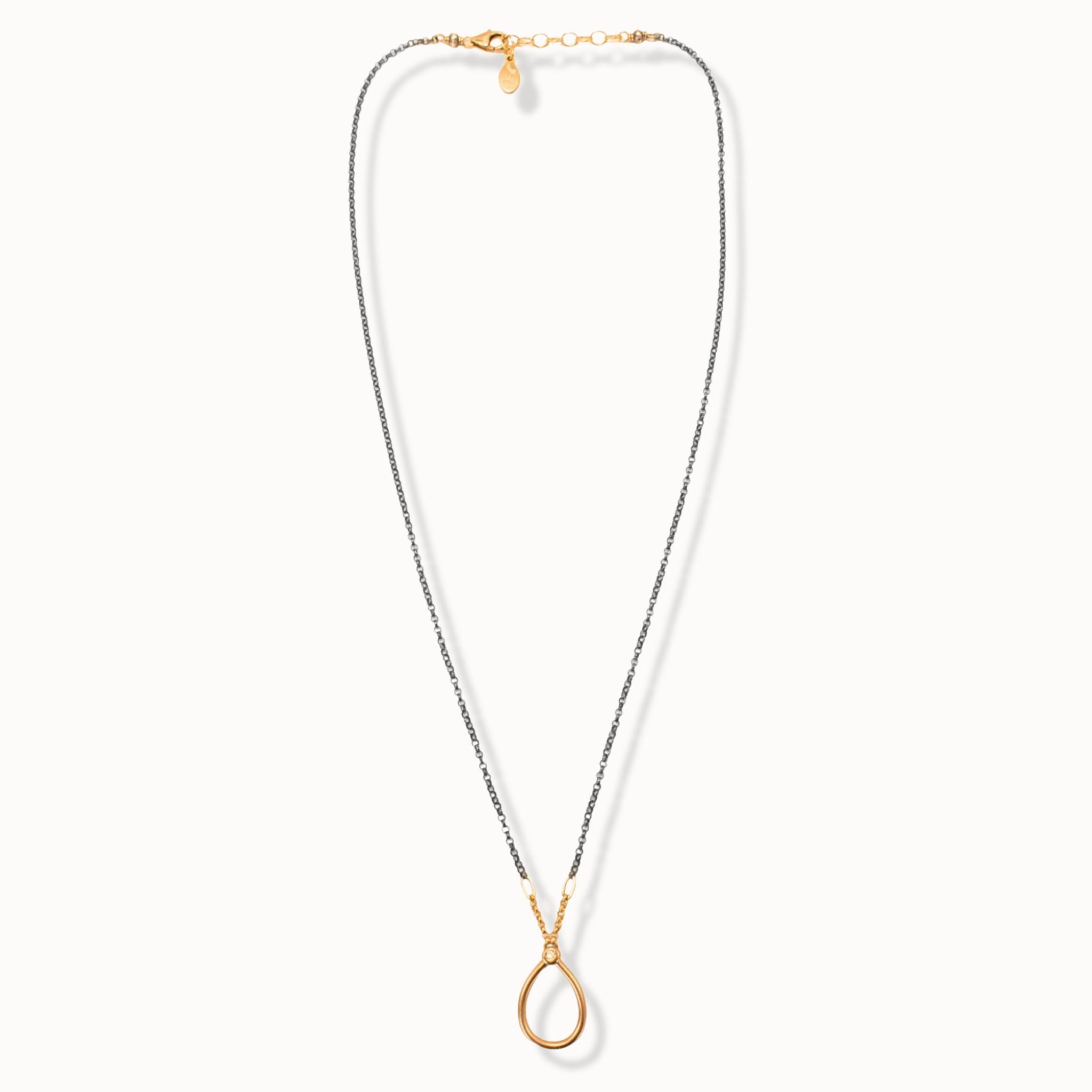 Minimal Diamond Teardrop Necklace - Necklaces
