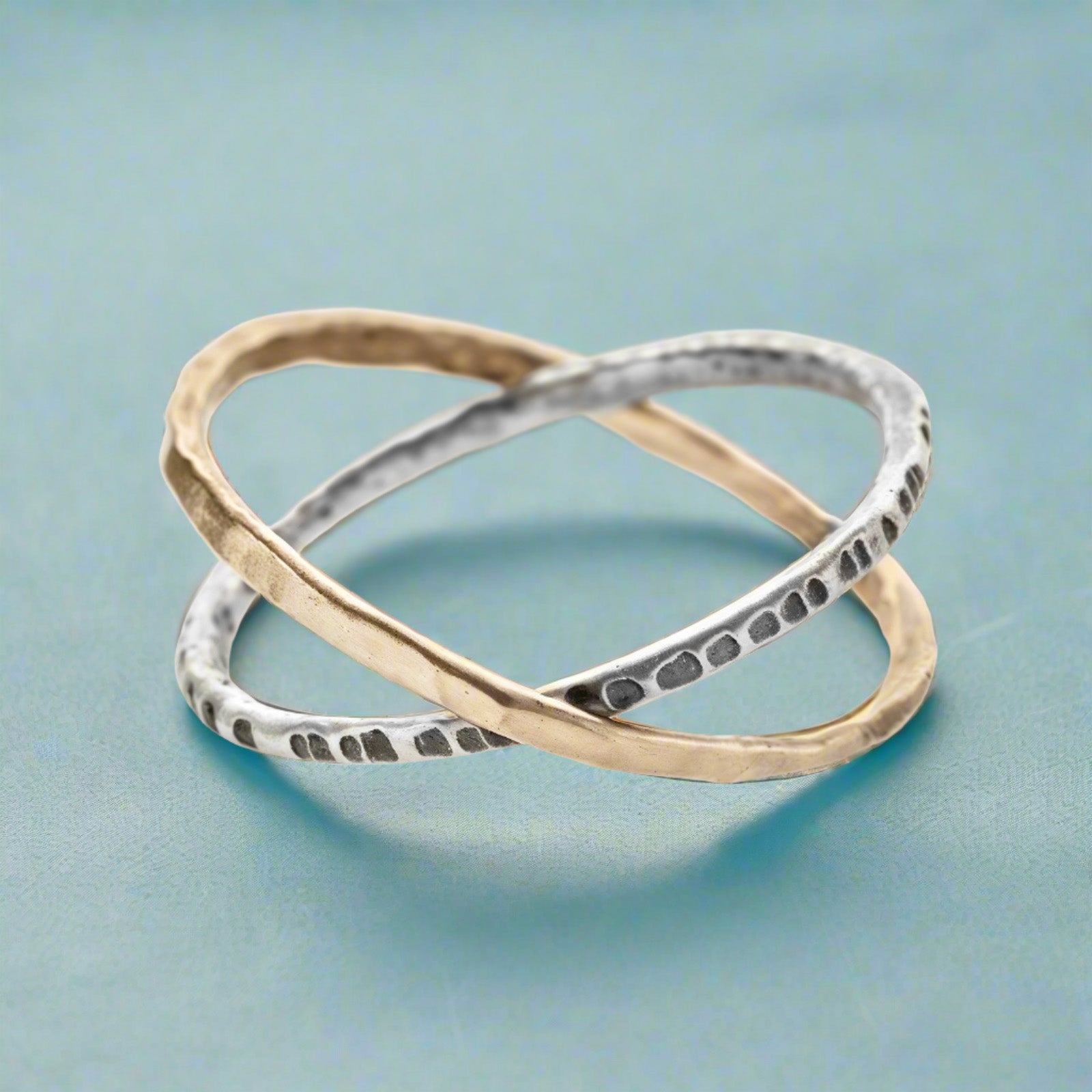 Mixed Metal Crisscross Ring - Rings