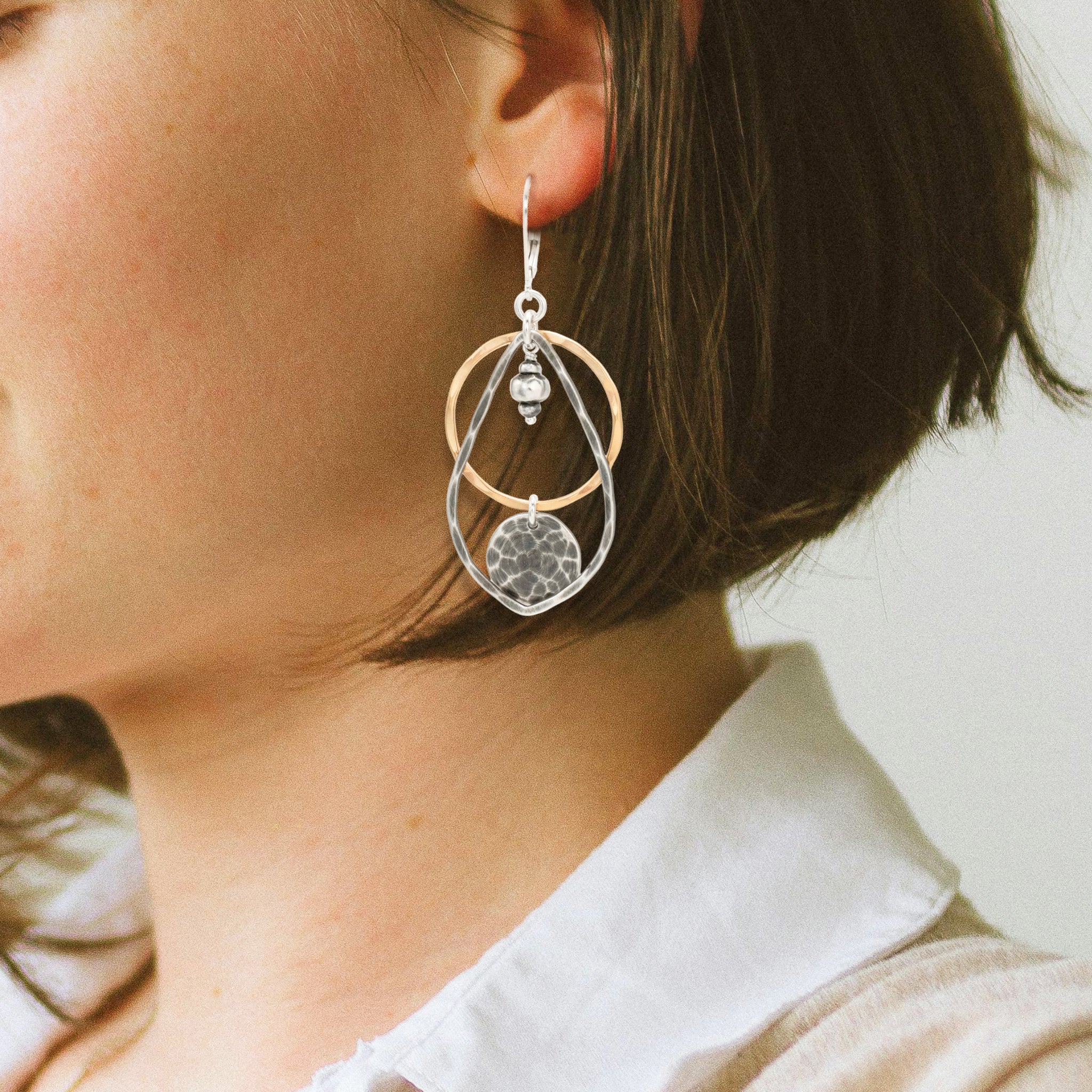 Mixed Stratum Leaf Earrings - Earrings
