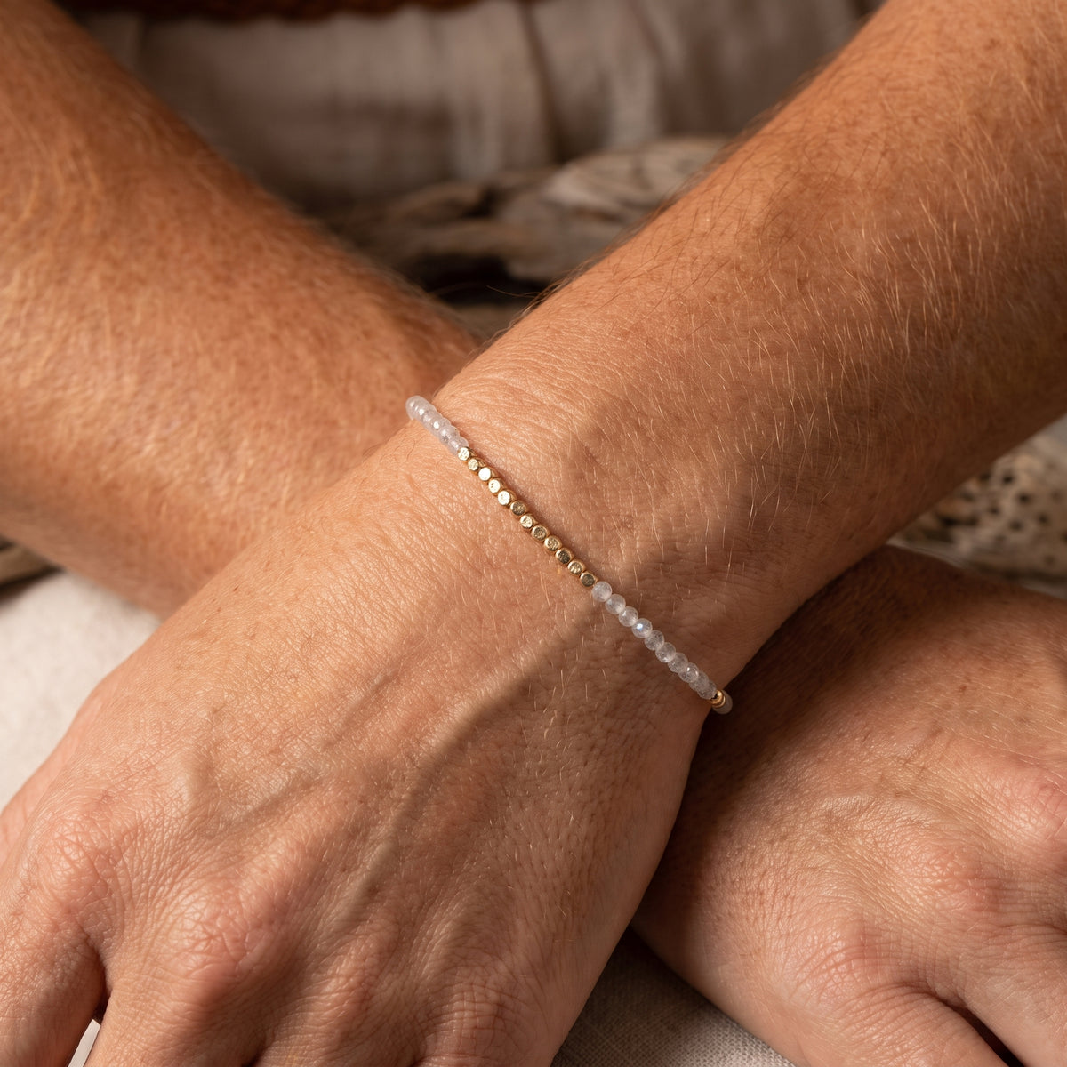 Moonstone Gold Nugget Bracelet