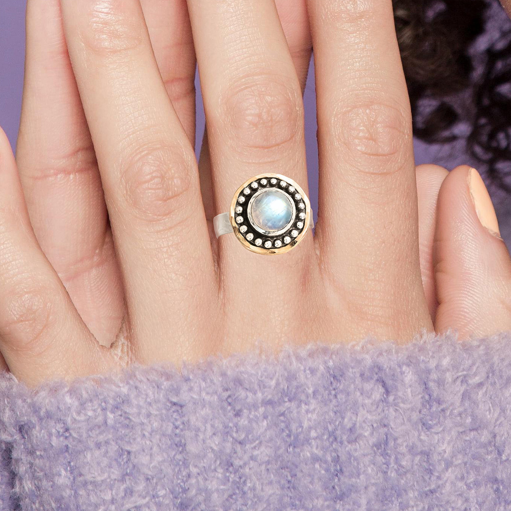 Moonstone Dome Ring - Rings