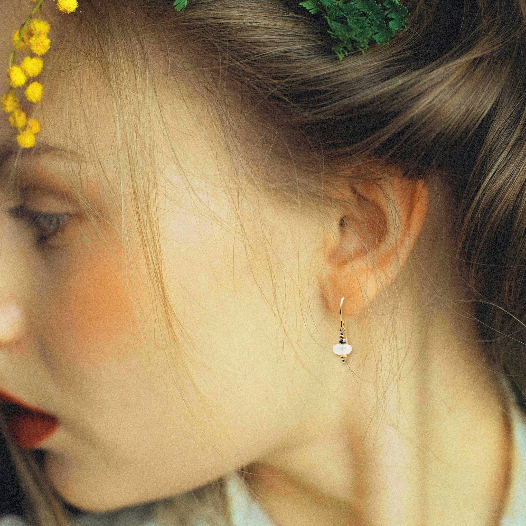 Moonstone Drop Earring - Earrings