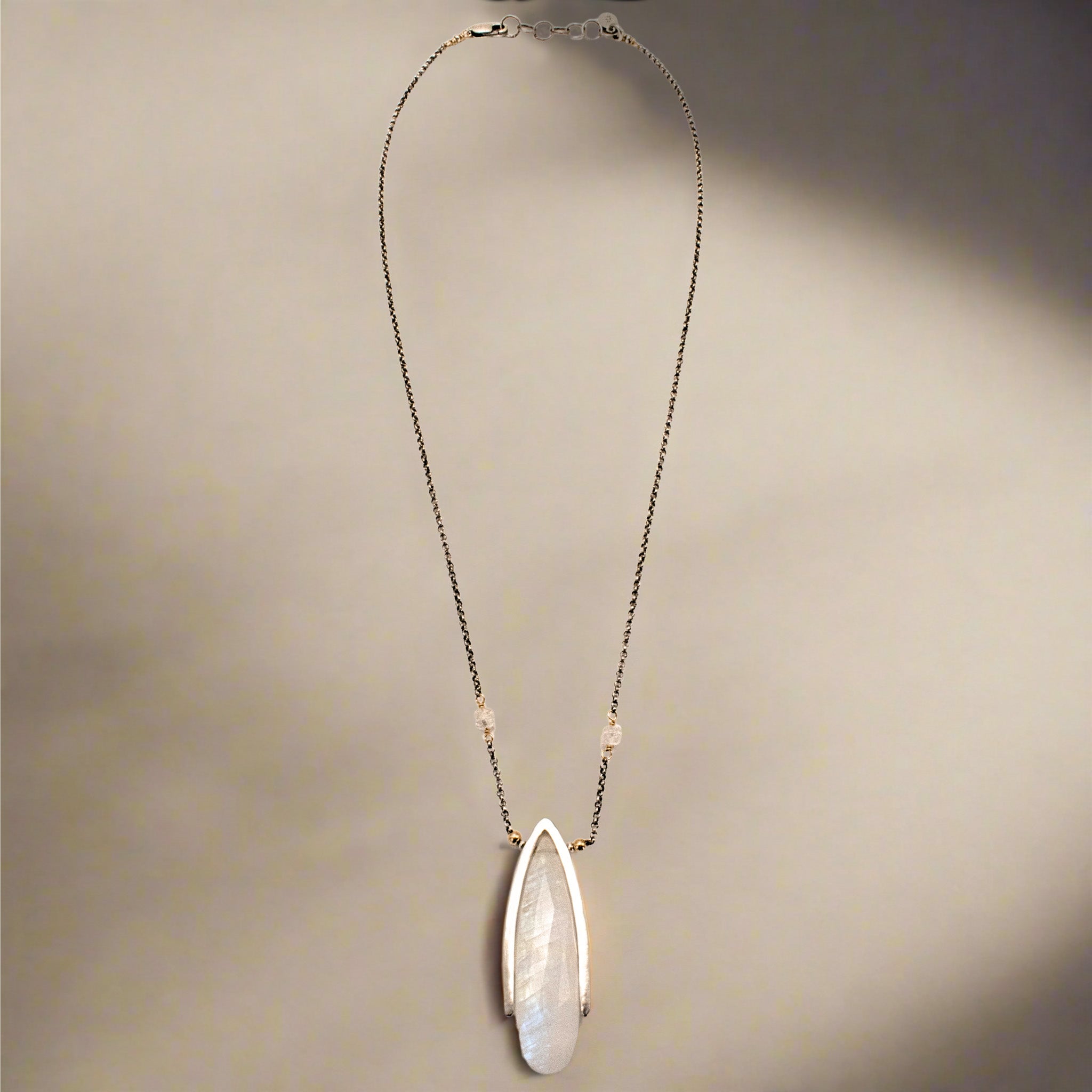 Moonstone Drop Necklace - Necklaces