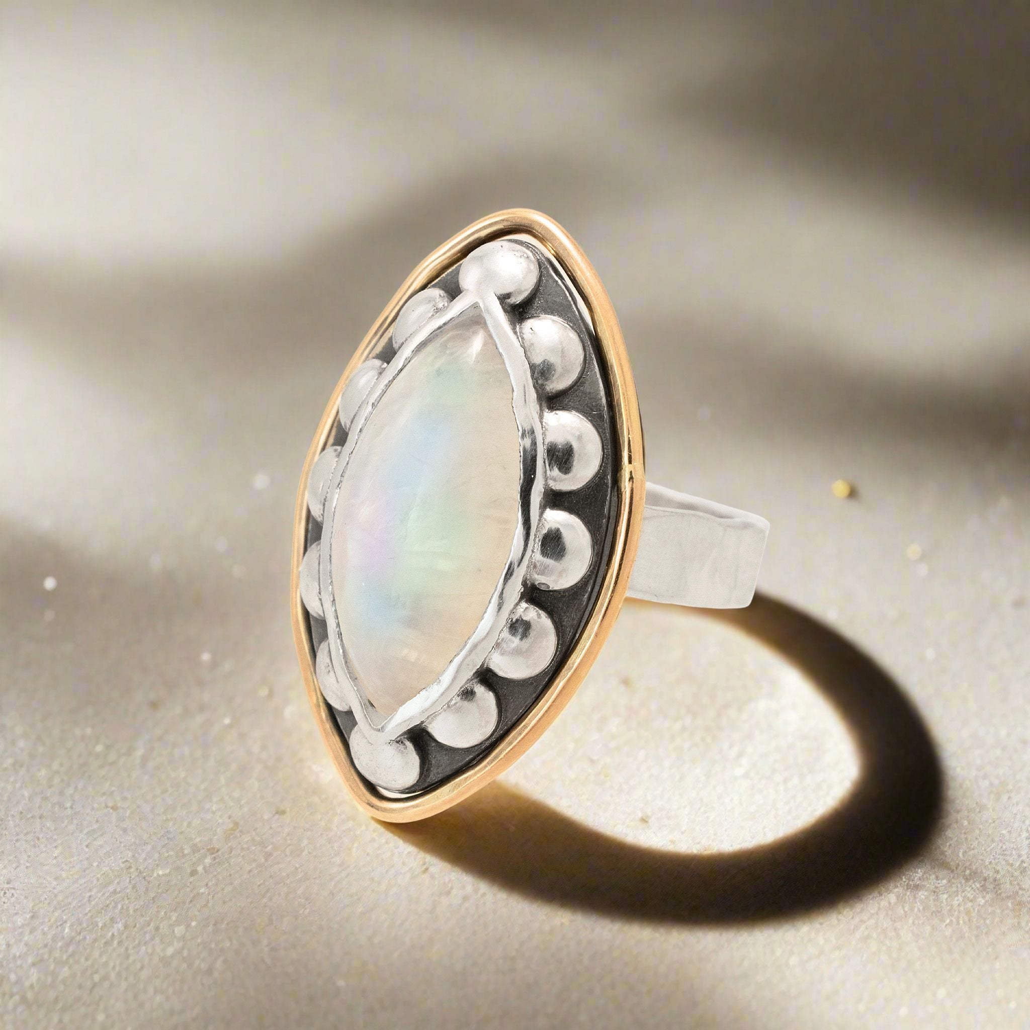 Moonstone Marquise Ring - Rings