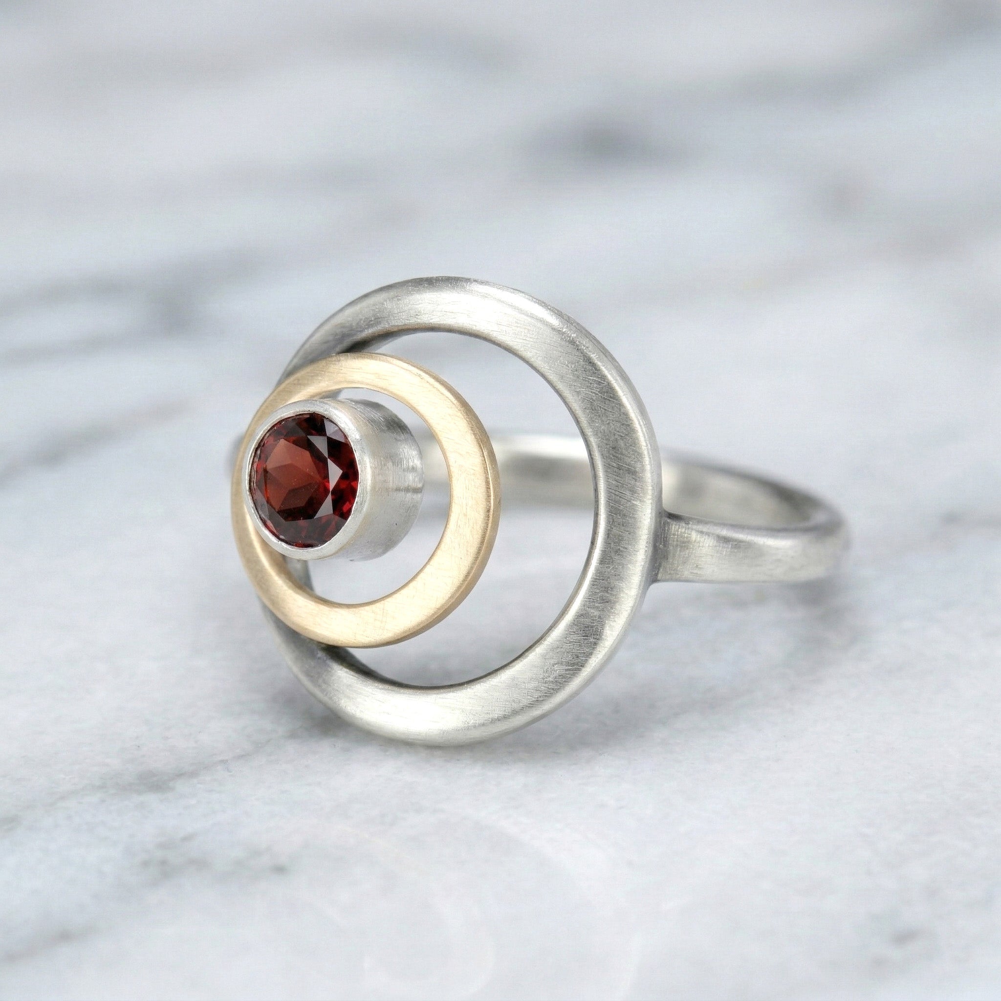 Nested Garnet Ring - Rings