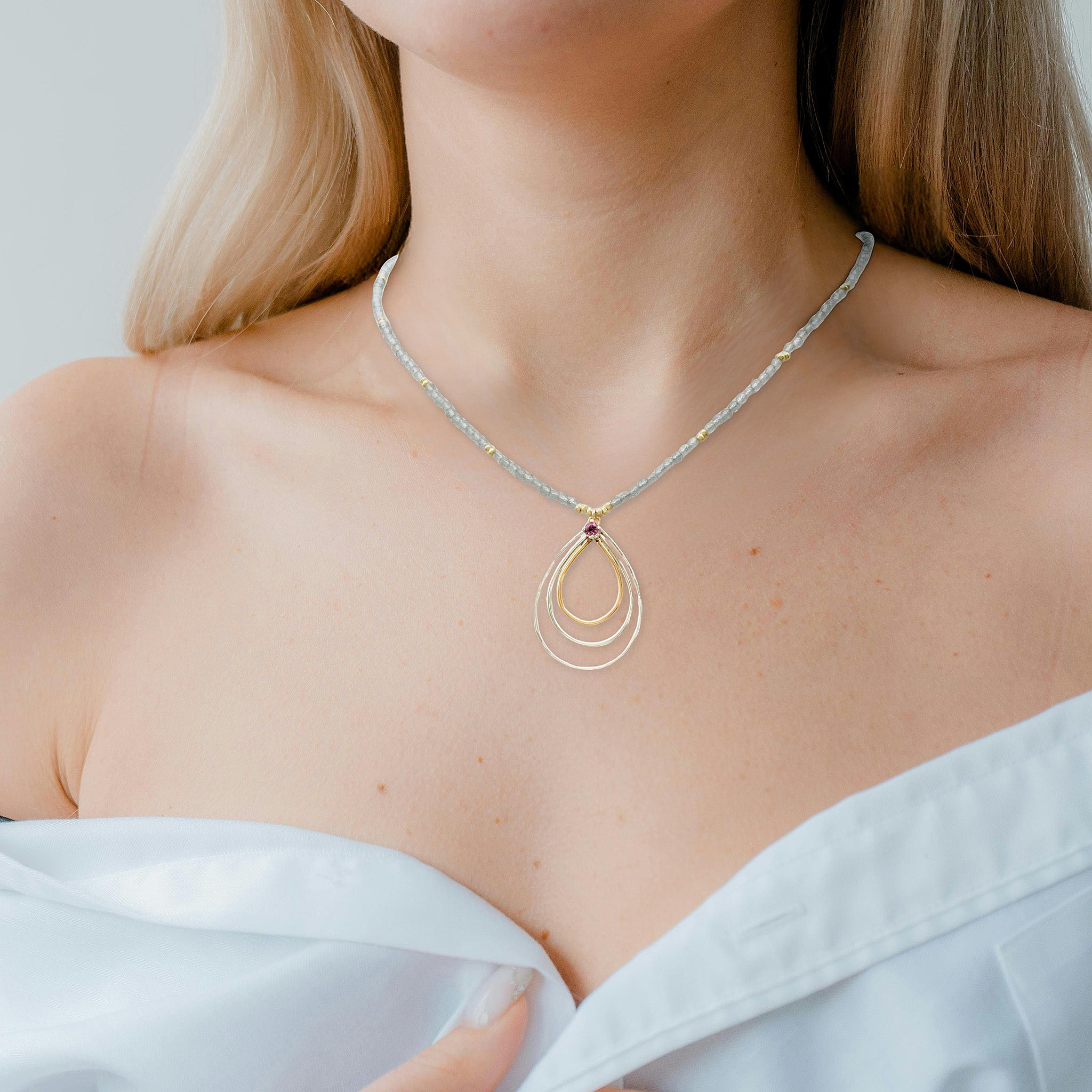 Nested Teardrops Necklace - Necklaces