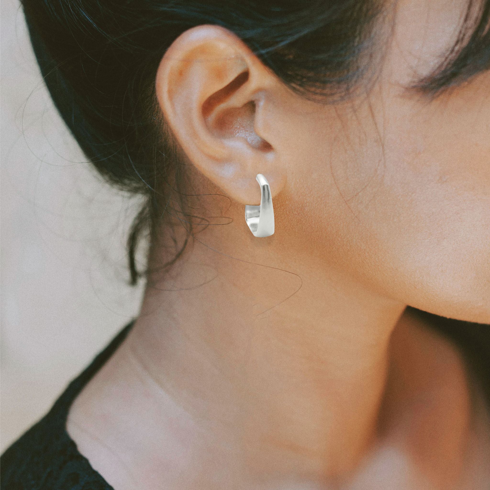 Open Silver Square Earrings - Earrings