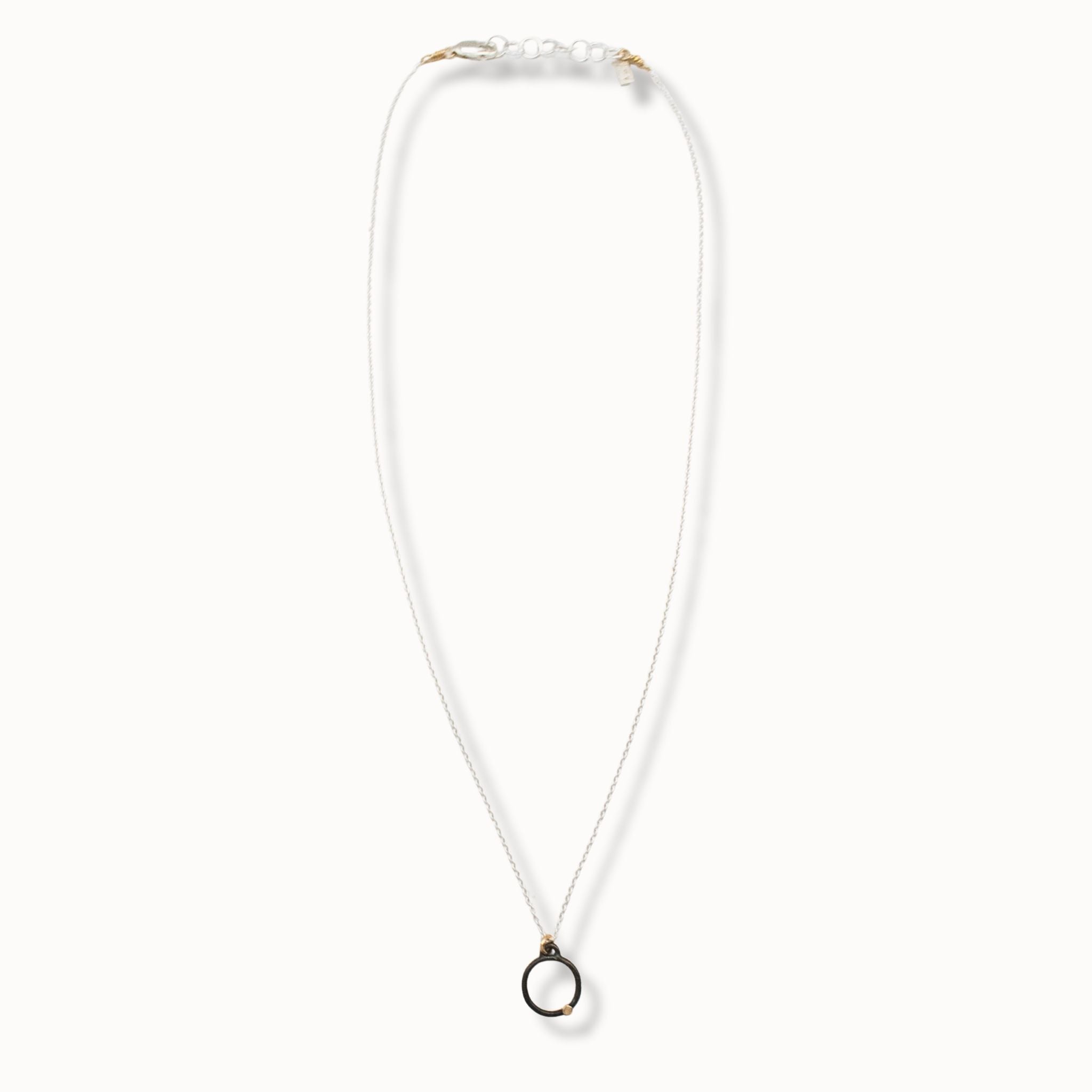 Oxidized Gold Dot Necklace - Necklaces
