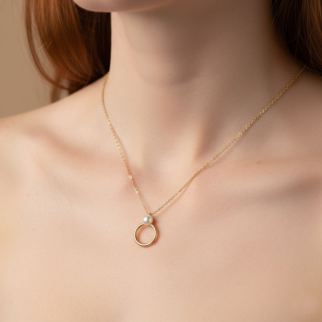 Pearl Circle Pendant Necklace - Necklaces