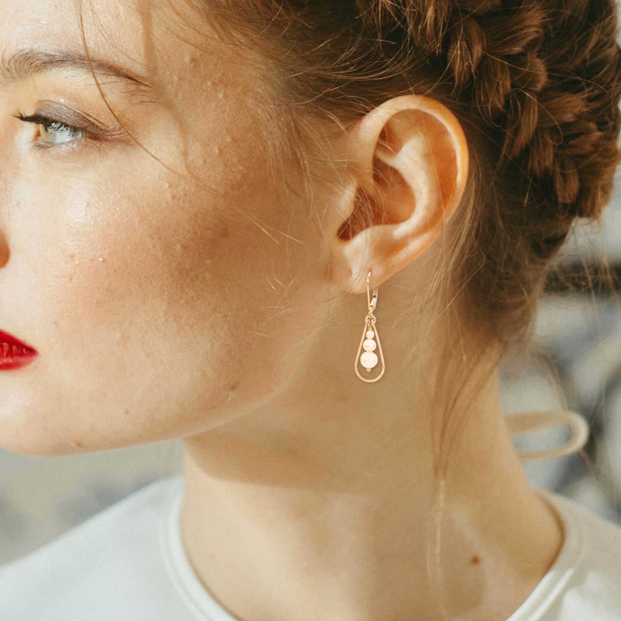 Pearl Trifecta Earring - Earrings