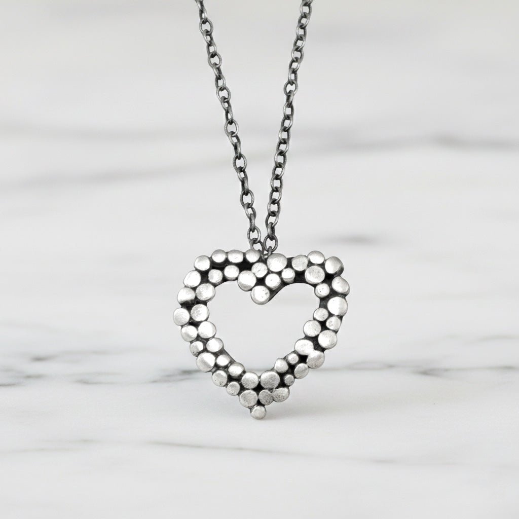 Pebble Heart Pendant Necklace - Necklaces