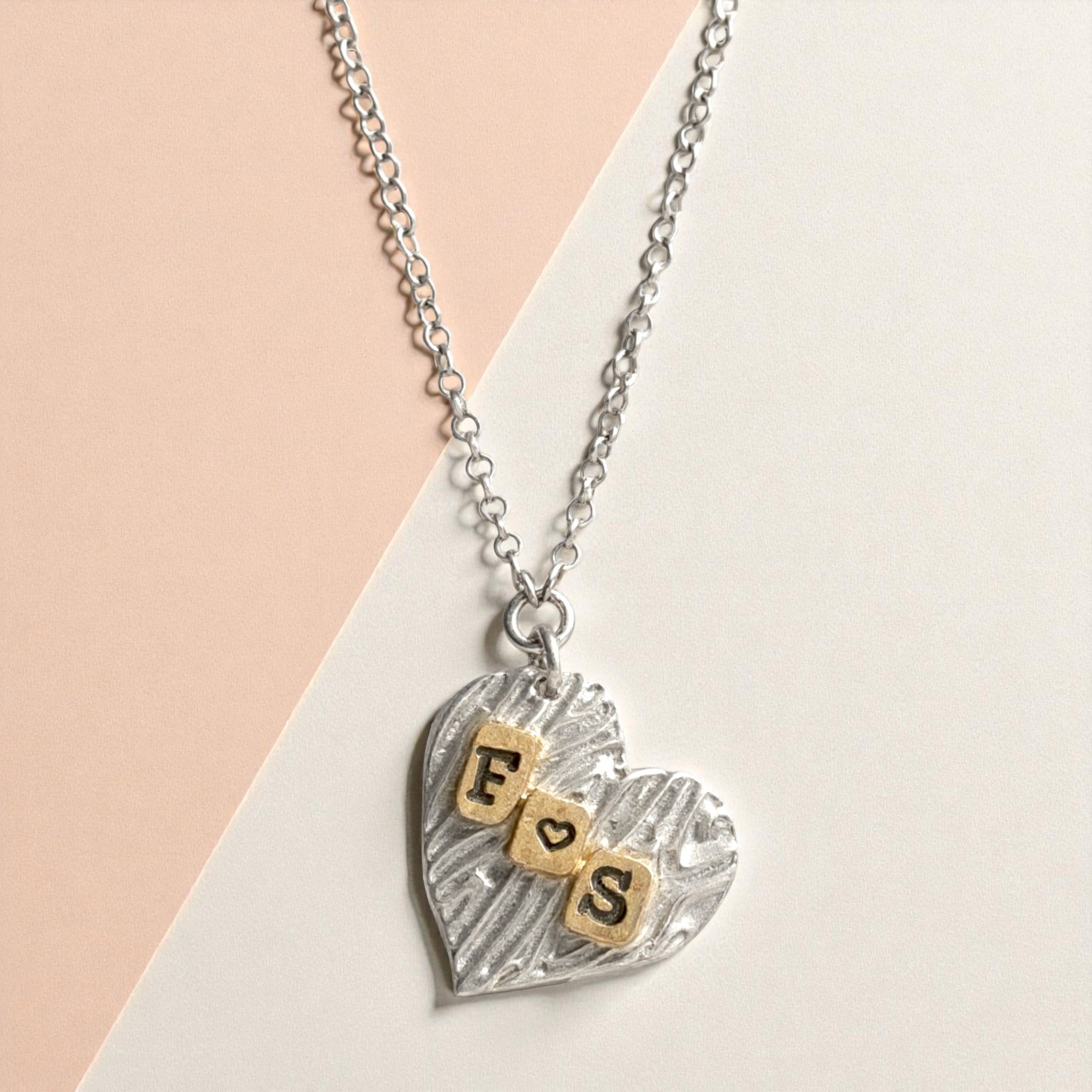 Personalized Heart Initial Necklace - Necklaces
