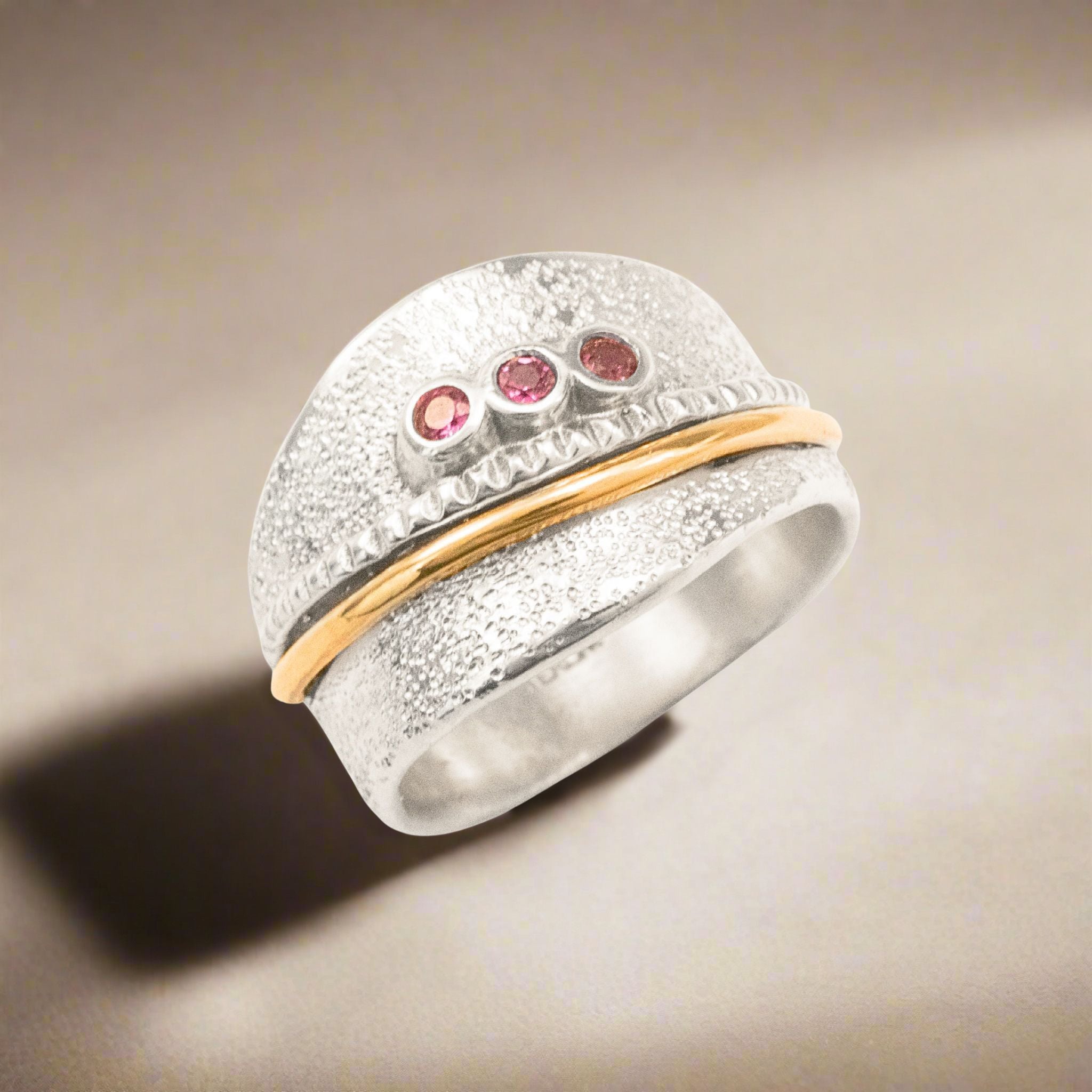 Rhodolite Trinity Ring - Rings