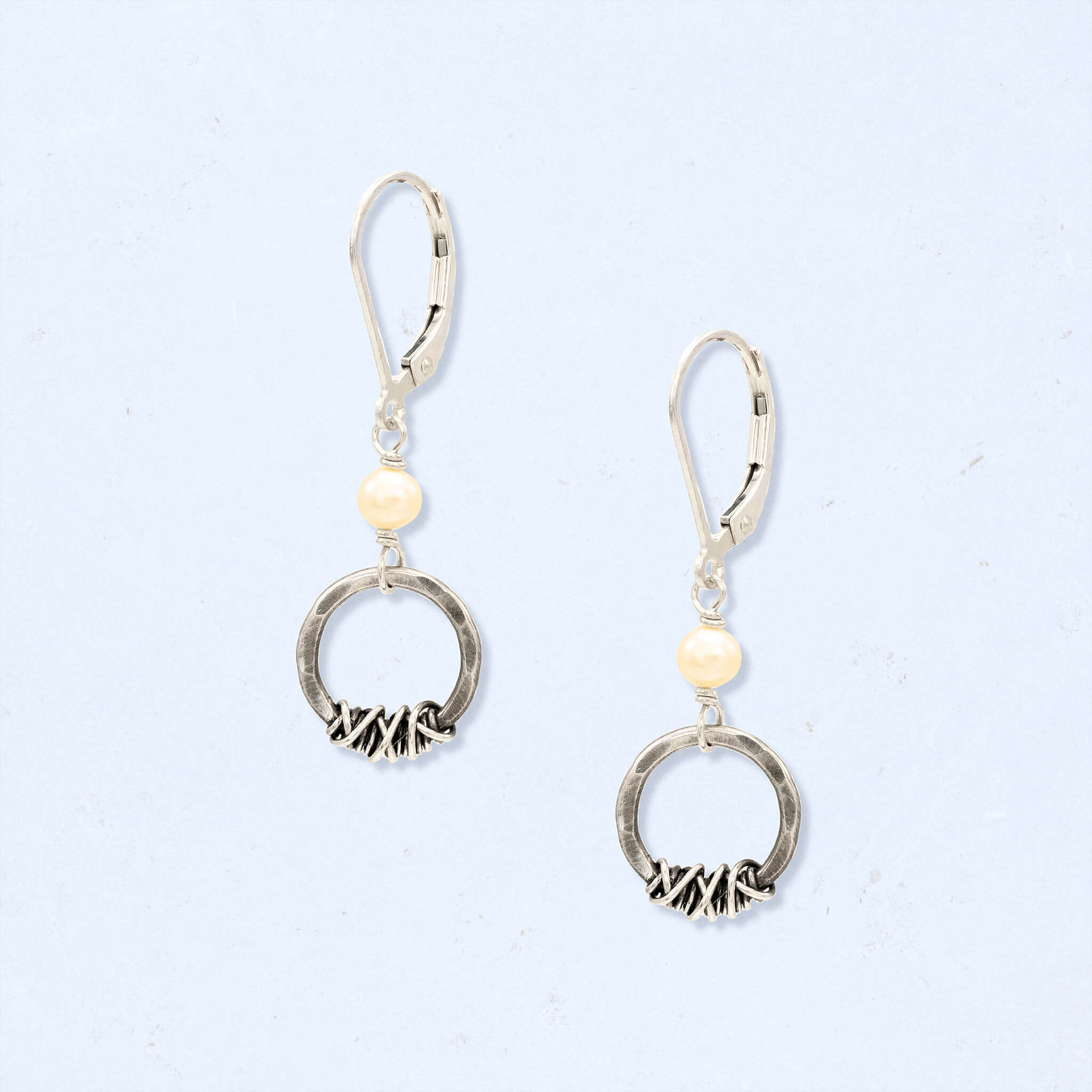 Rustic Pearl Halo Earring - Earrings