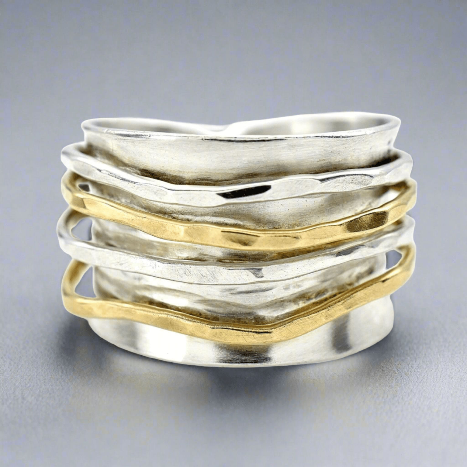 Silver Gold Wave Wide Band