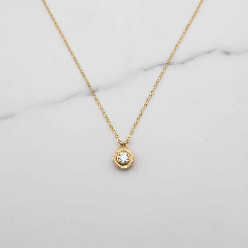 Simple Diamond Pendant Necklace - Necklaces