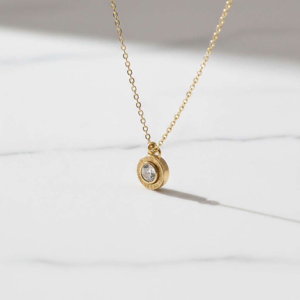 Simple Diamond Pendant Necklace - Necklaces