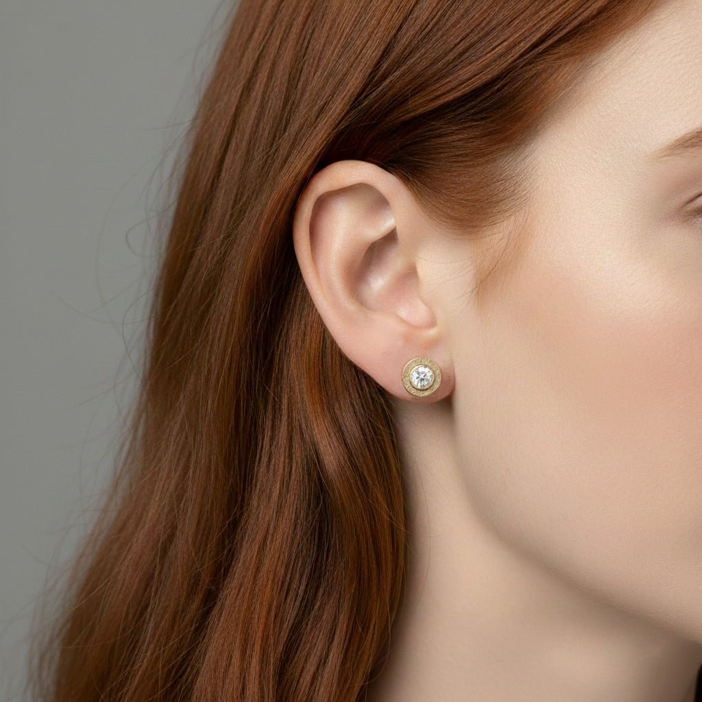 Simple Diamond Stud Earrings - Earrings