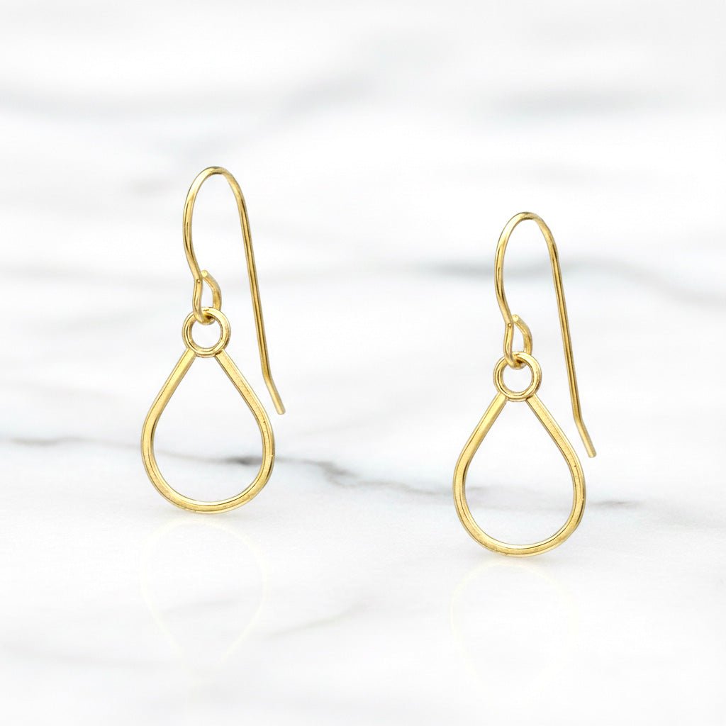Small Gold Teardrop Earring - Earrings