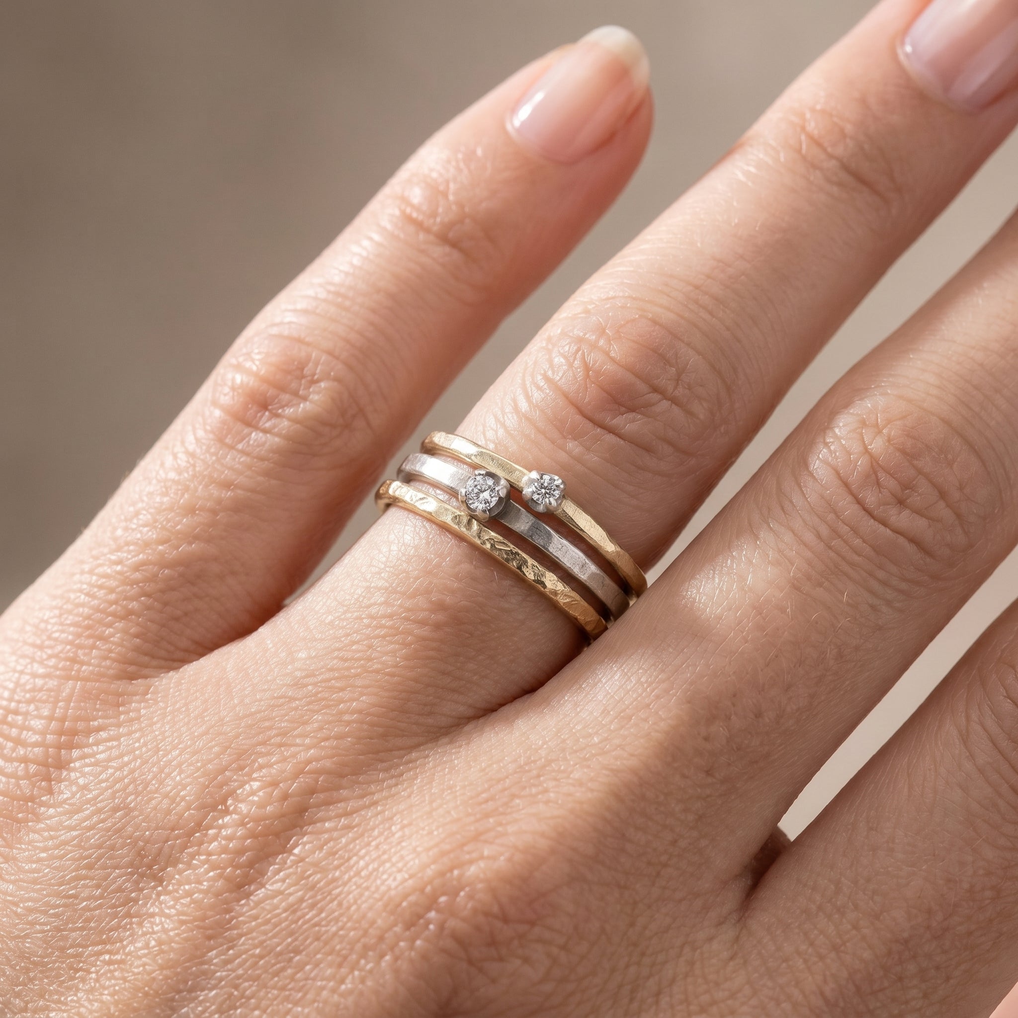 Gilded Sparkle Stacker Ring