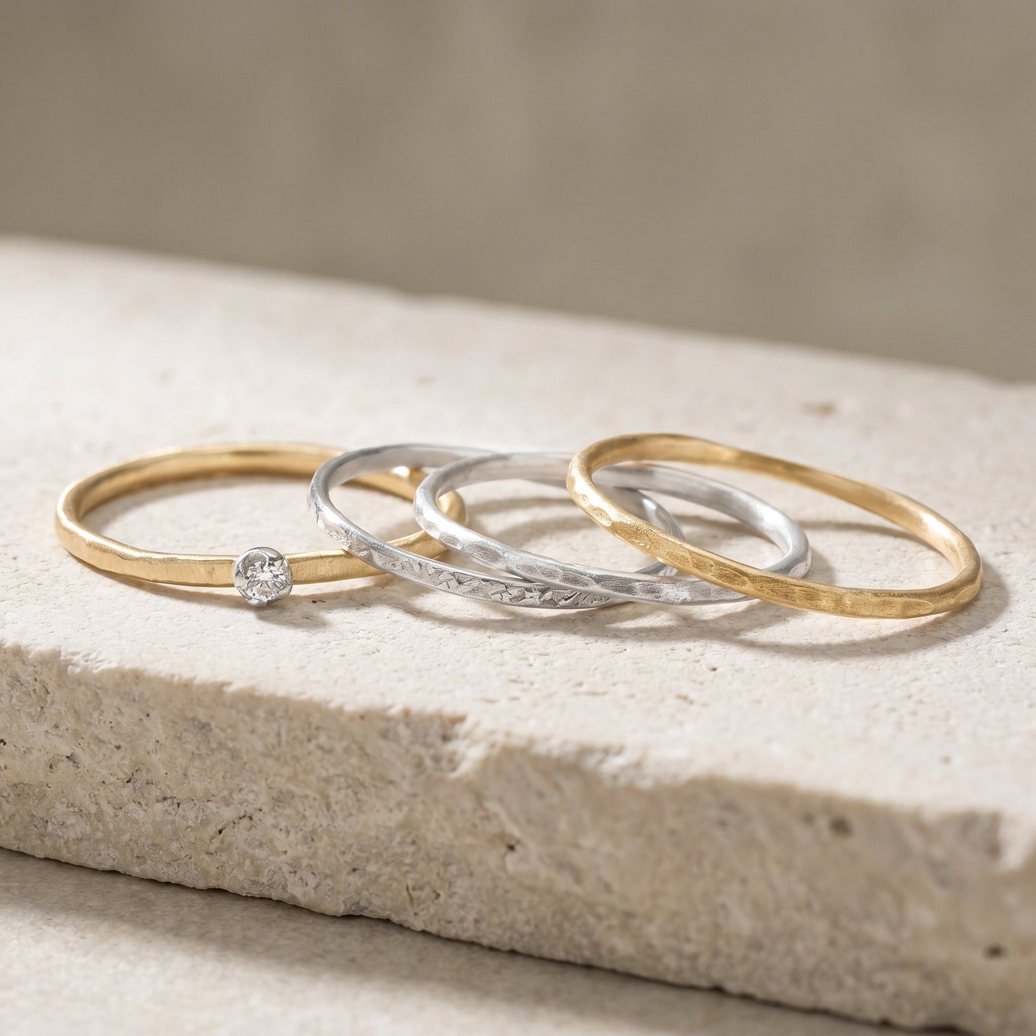 Gilded Sparkle Stacker Ring