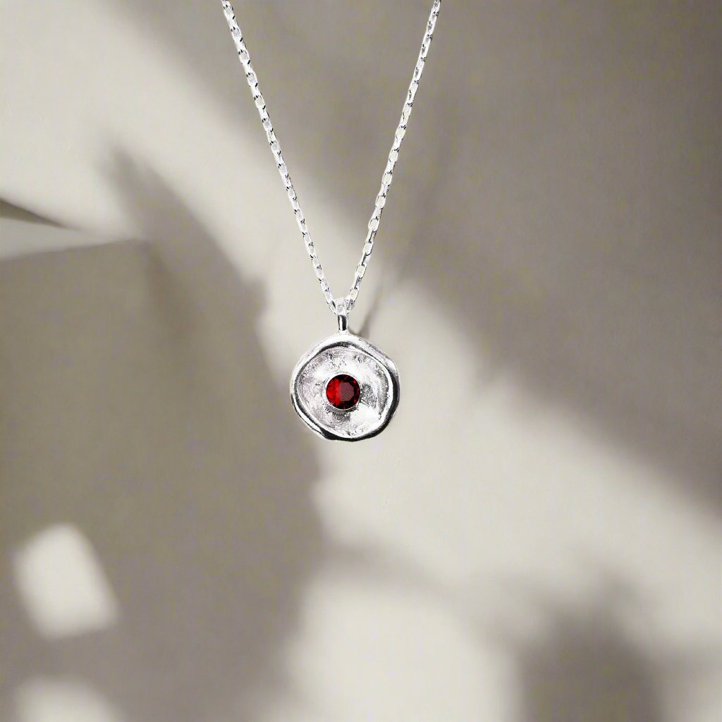 Sterling Cup Birthstone Necklace - Necklaces