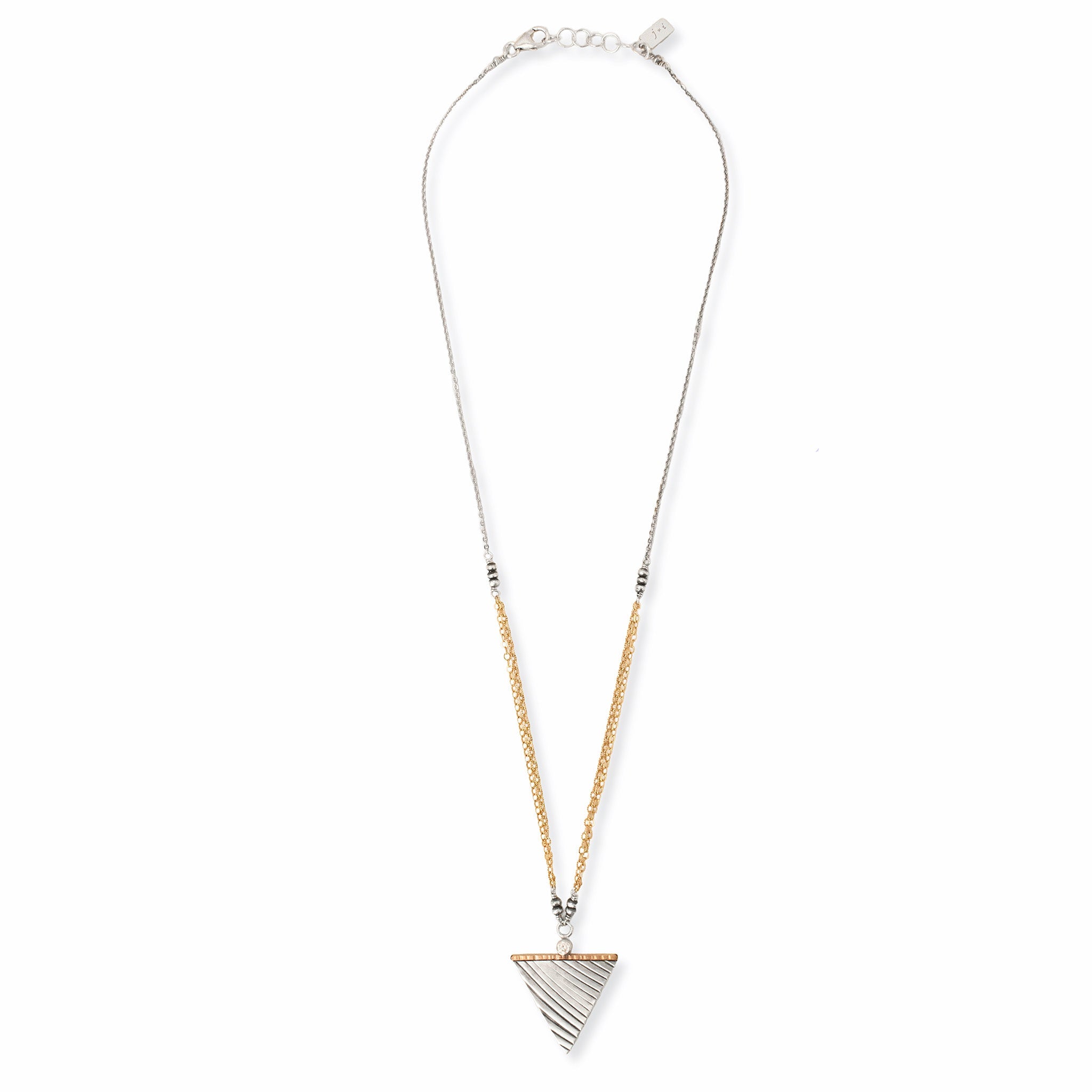Sterling Triangle Drop Pendant - Necklaces