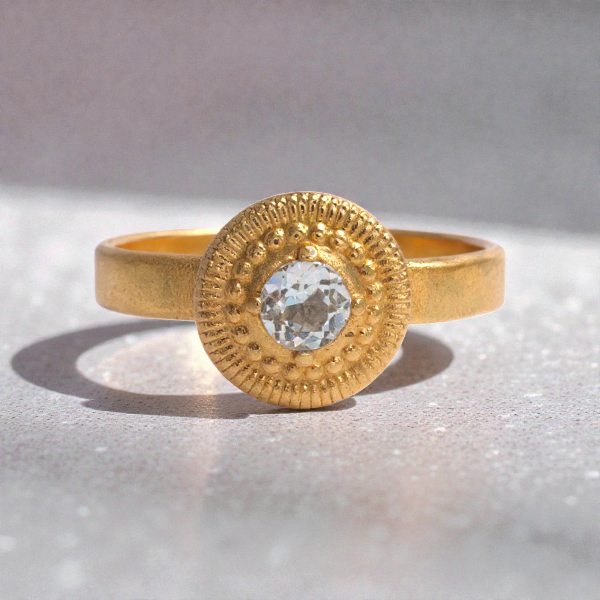 Sunburst Aquamarine Ring - Rings