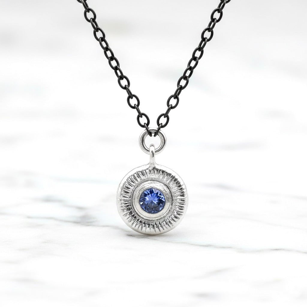 Tanzanite Button Necklace - Necklaces
