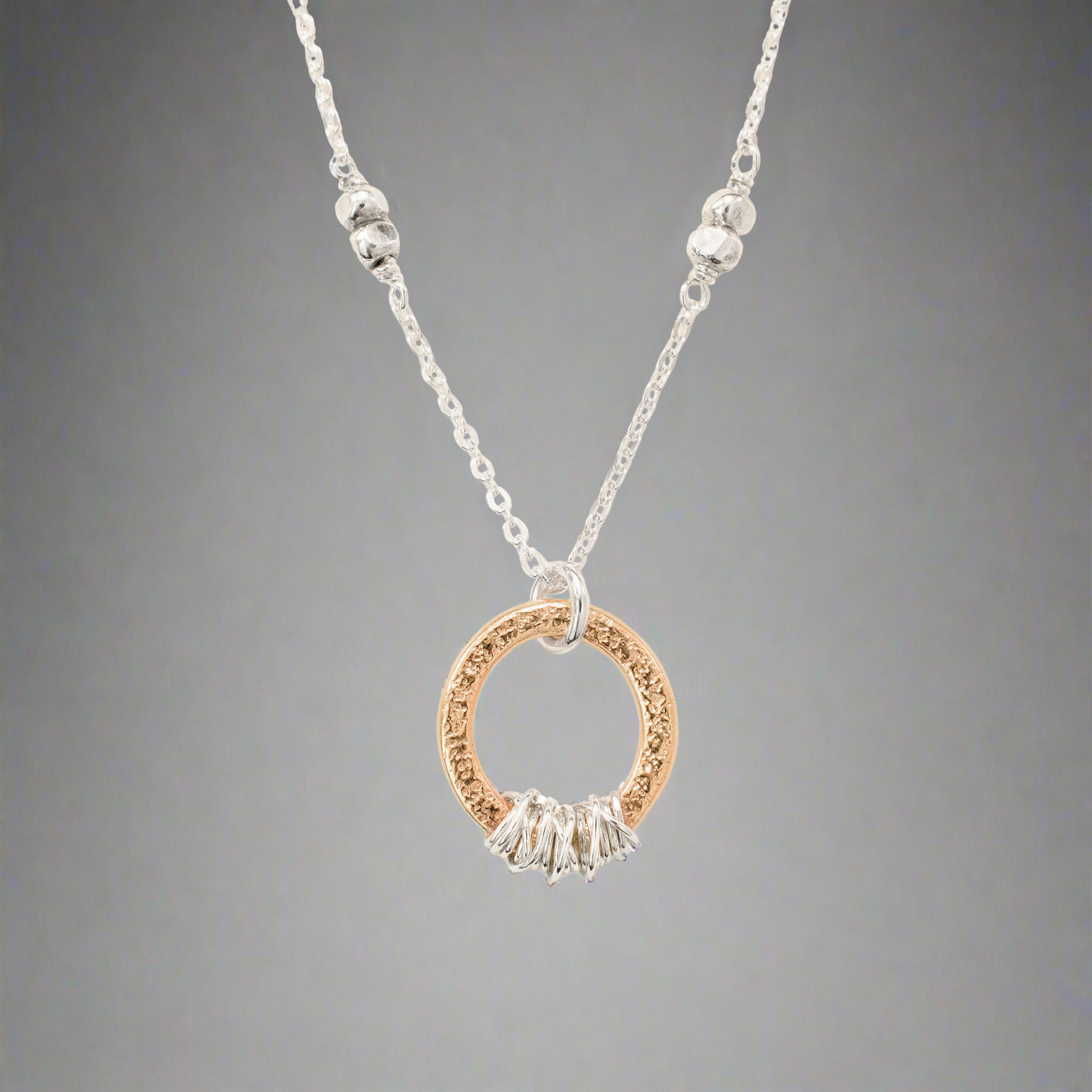 Textured Gold Oval Necklace - Necklaces