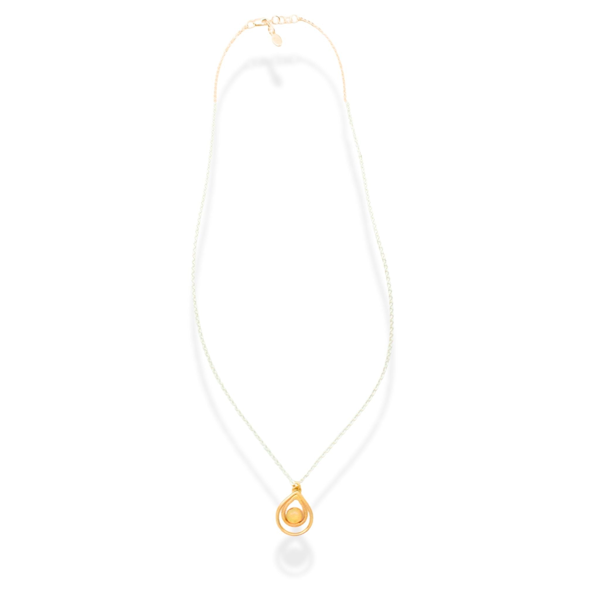 Textured Opal Drop Necklace - Necklaces