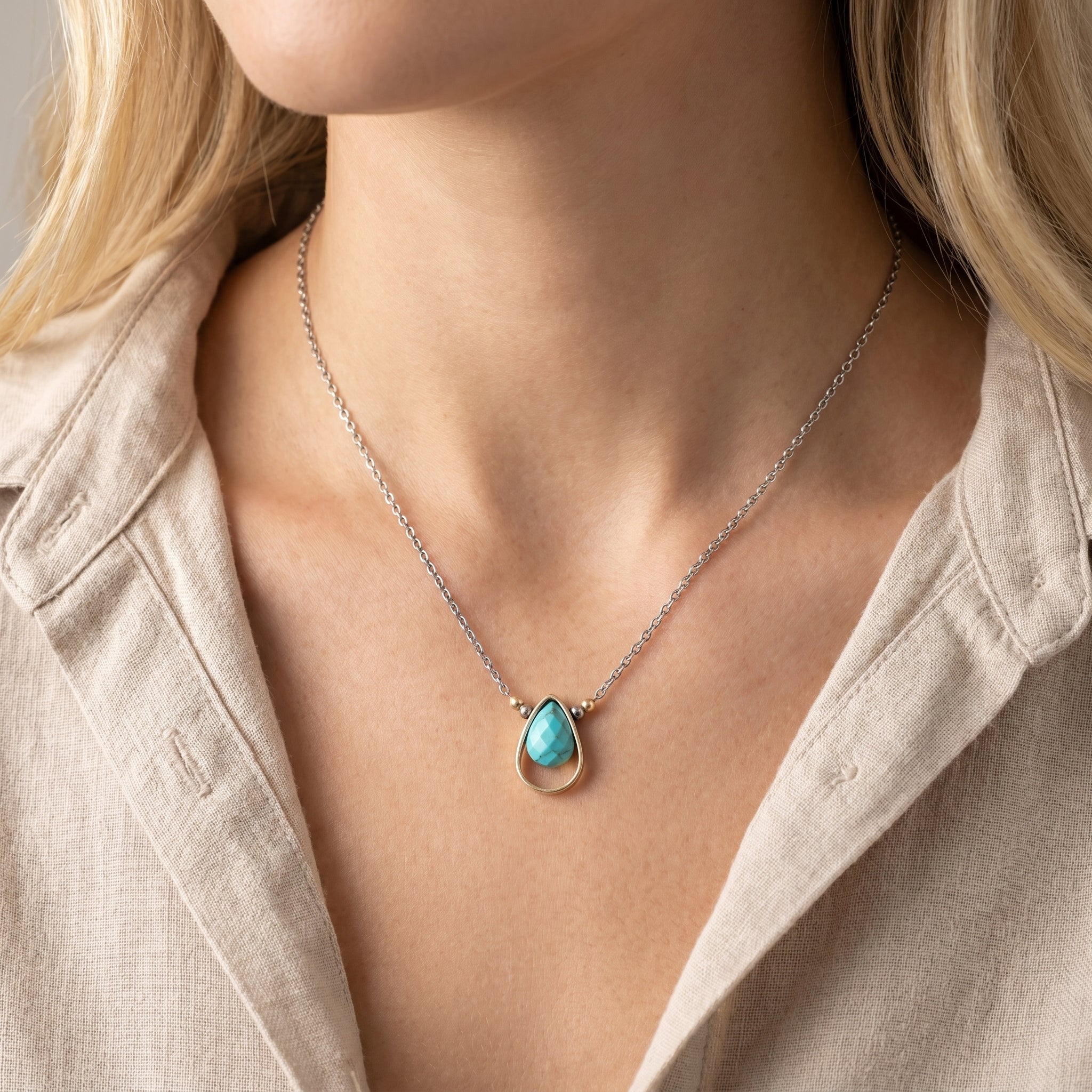 Turquoise Teardrop Necklace