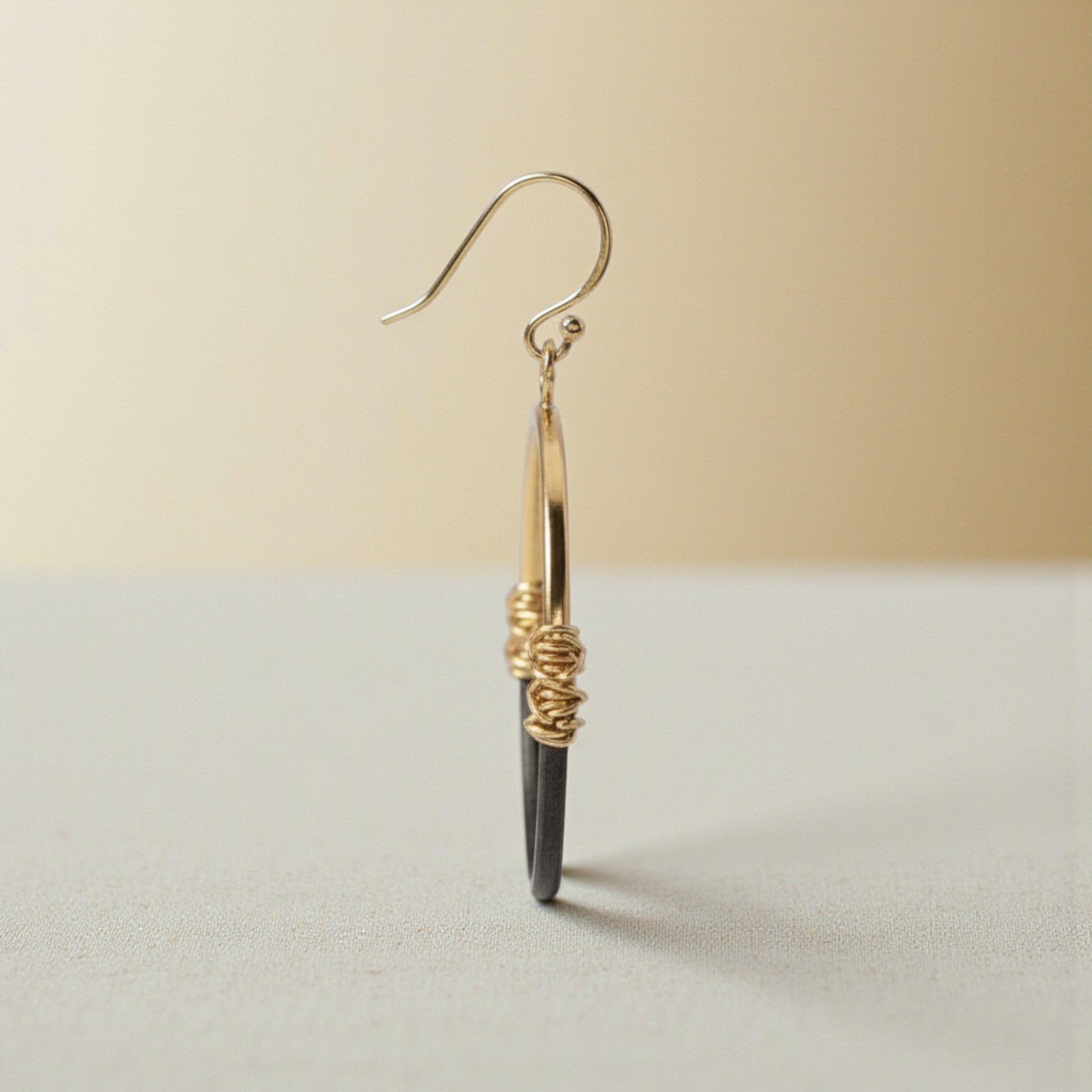 Wire Wrapped Two - Tone Hoops - Earrings