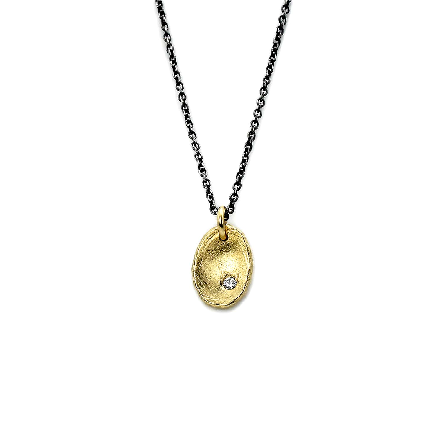 Diamond Gold Tab Necklace - Necklaces