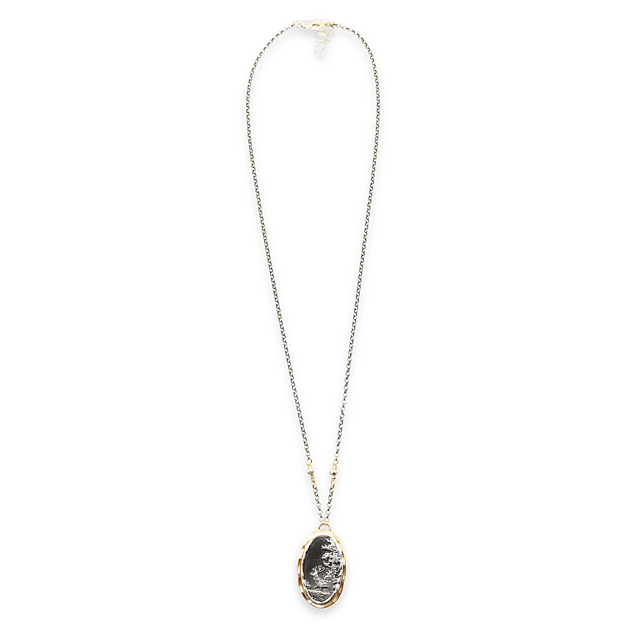Oval Stag Necklace - Necklaces