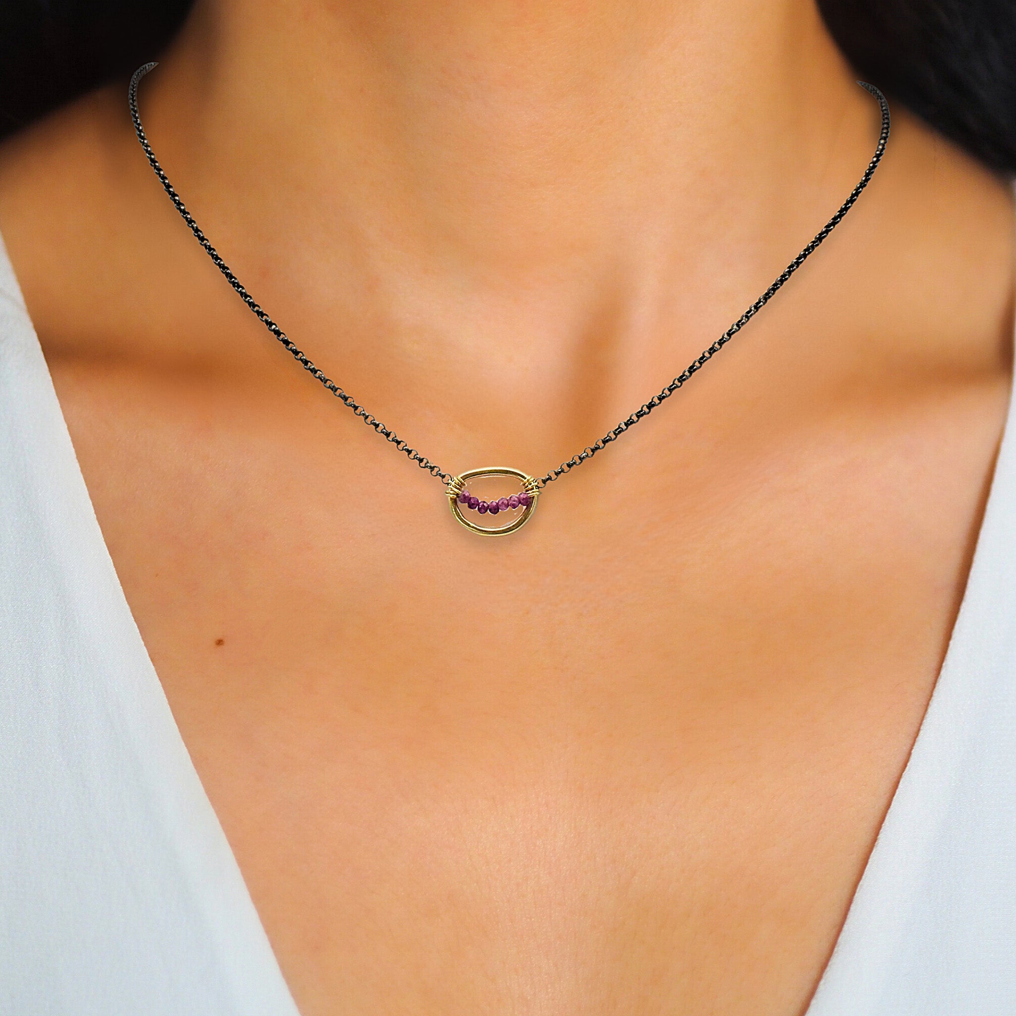 Ruby Link Necklace - Necklaces