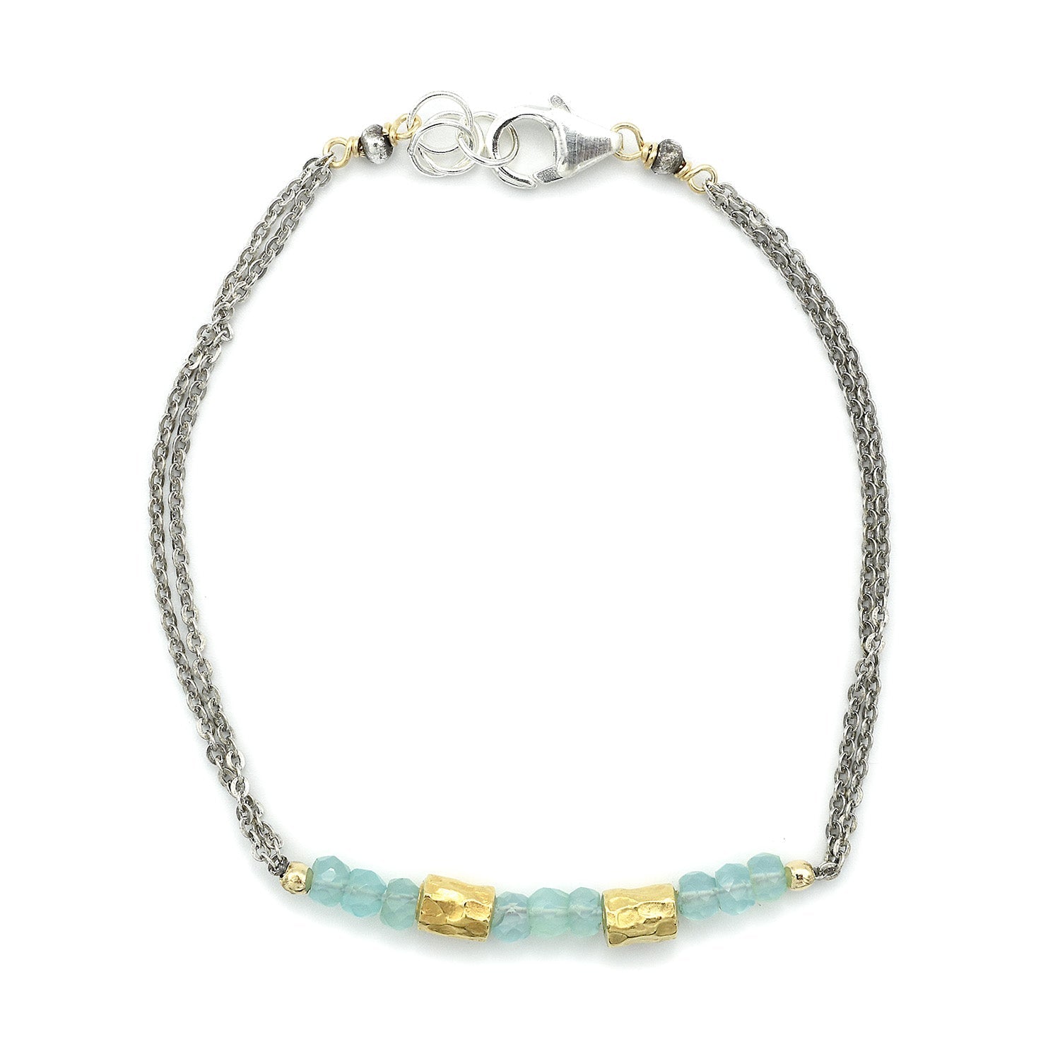 Simple Aqua Chalcedony Bracelet - Bracelets