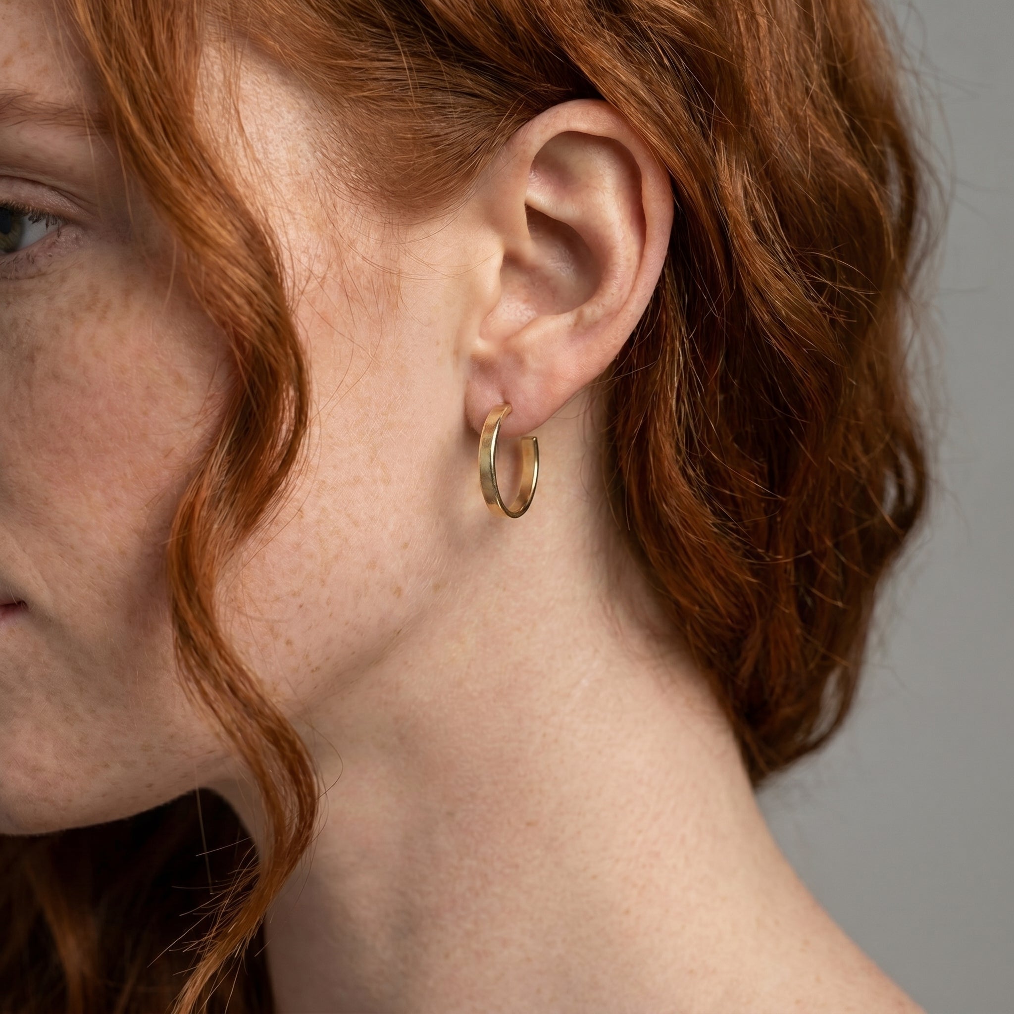 Gold Hoop Post Earring