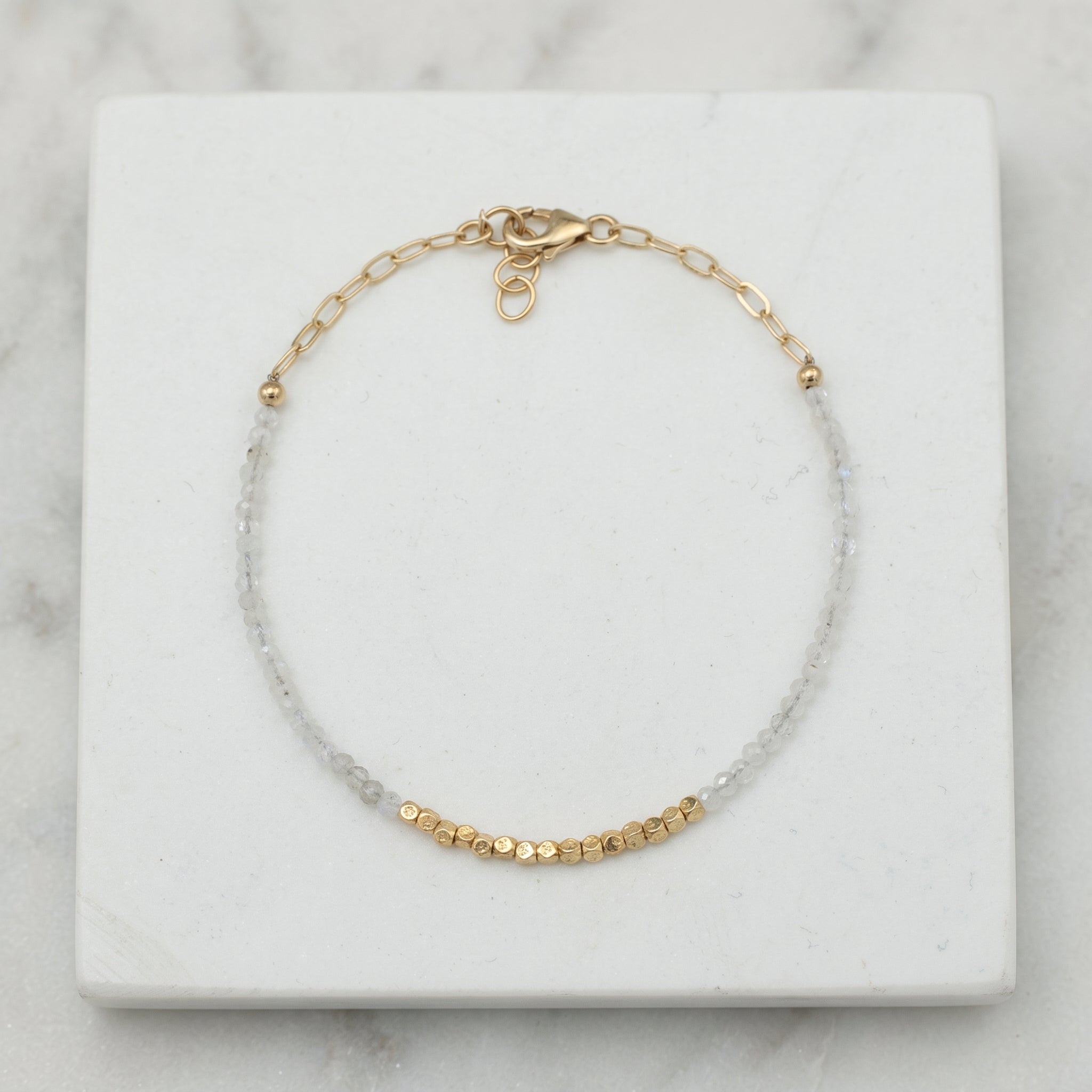 Moonstone Gold Nugget Bracelet