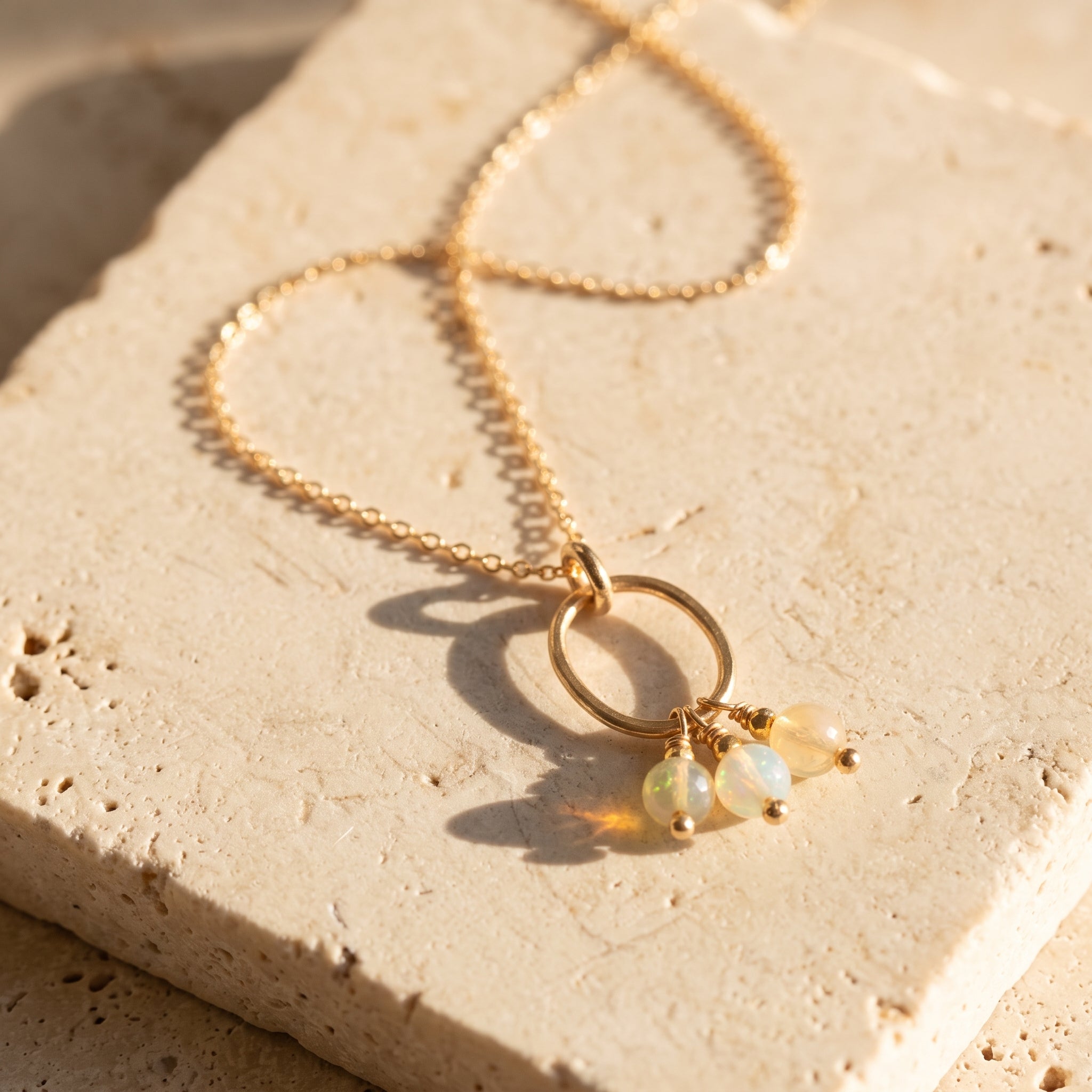 Ethiopian Opal Cluster Drop Necklace