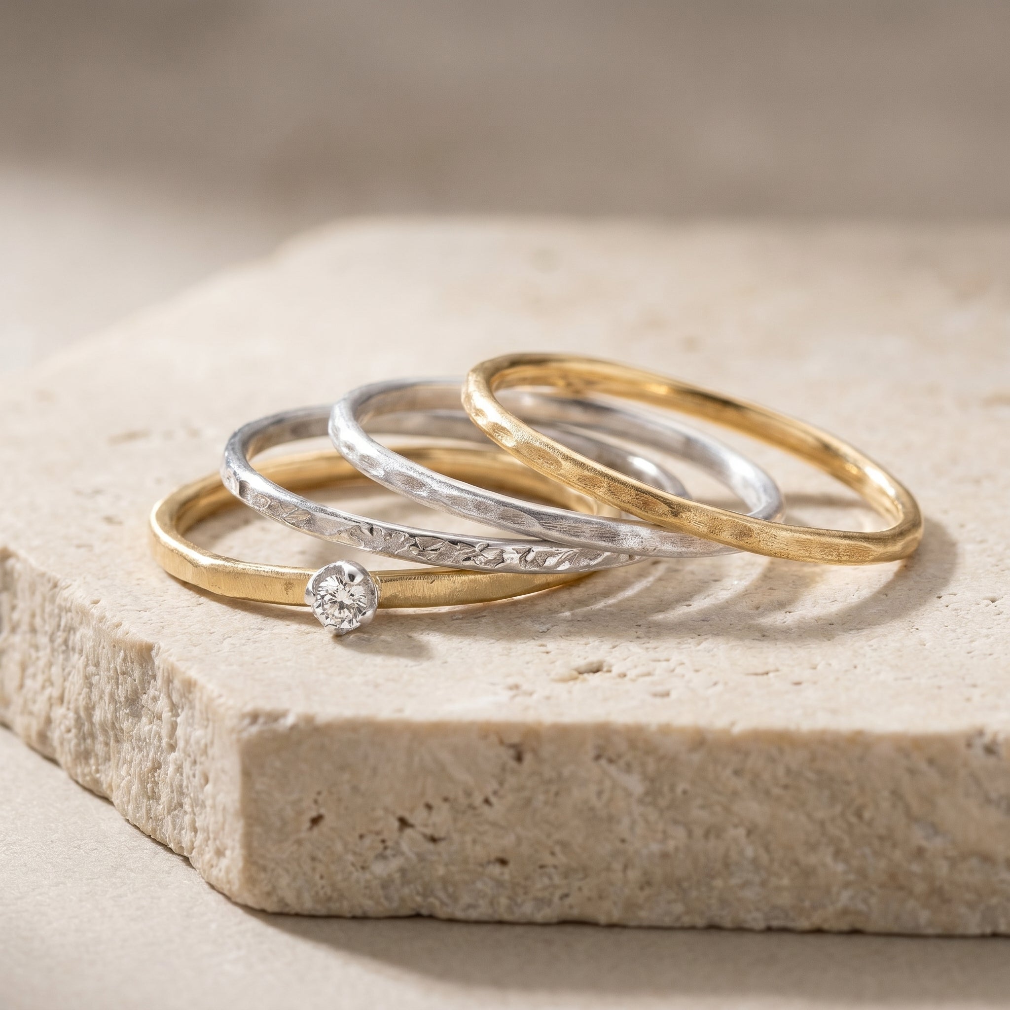 Gilded Hammered Stacker