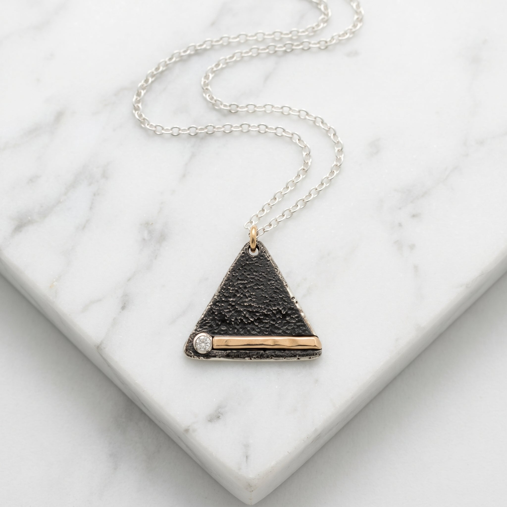 Gilded Edge Triangle Necklace