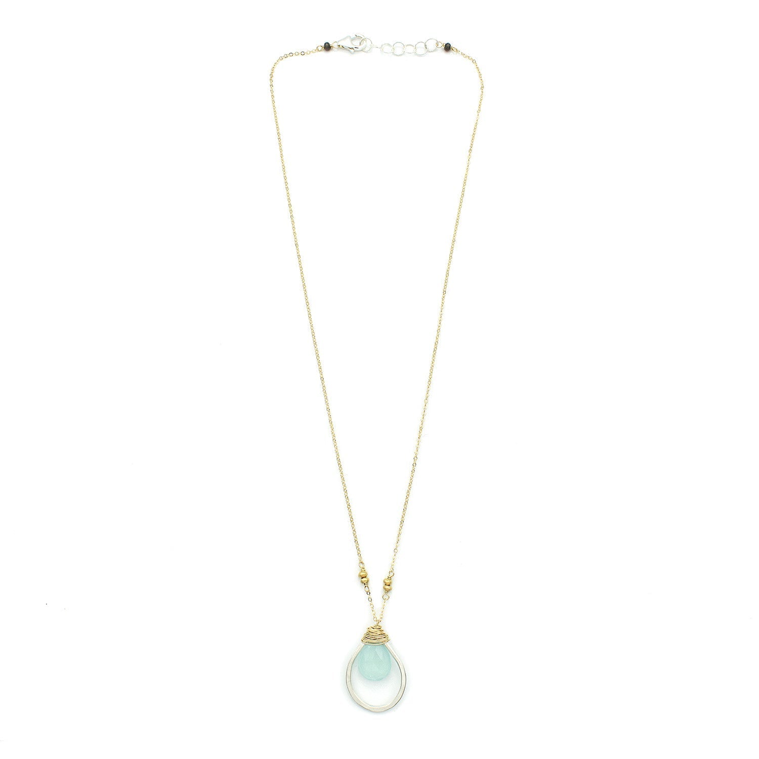 Delicate Aqua Chalcedony Necklace for a Hint of Blue