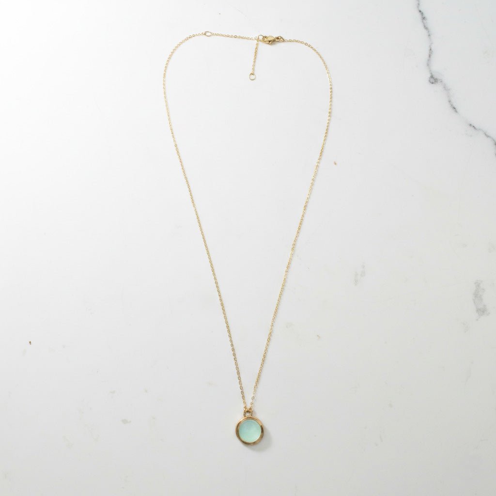 Chalcedony Rose Cut Pendant Necklace - Necklaces
