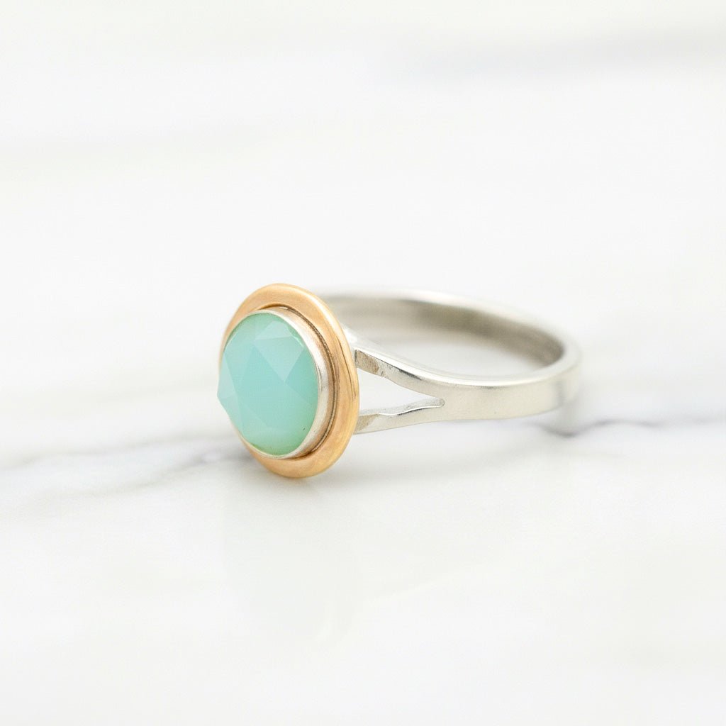Chalcedony Rose Cut Ring - Earrings