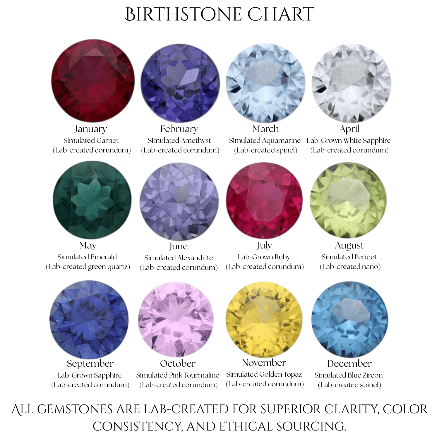 Custom Initials Birthstone Necklace - Necklaces