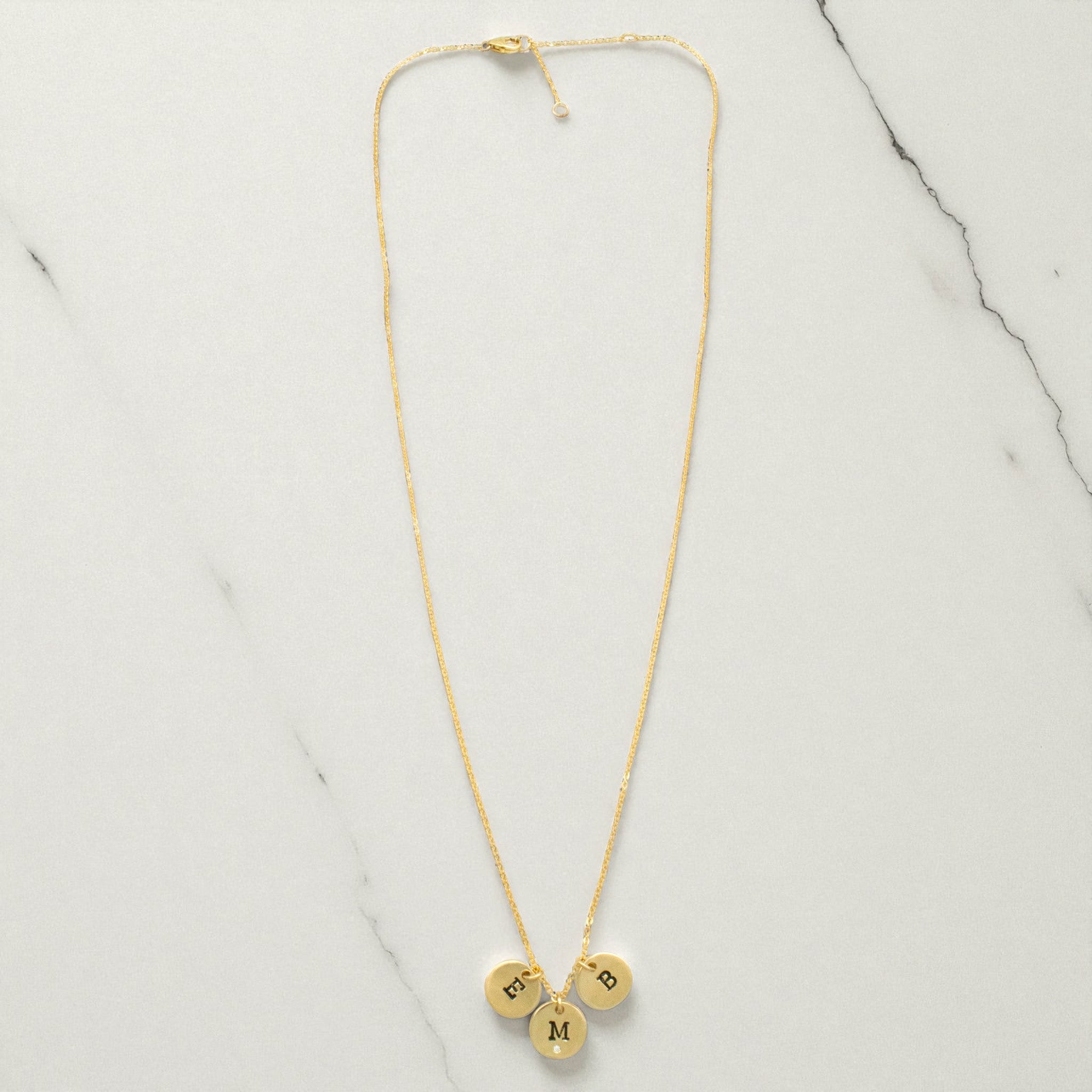 Custom Initials Diamond Necklace - Necklaces