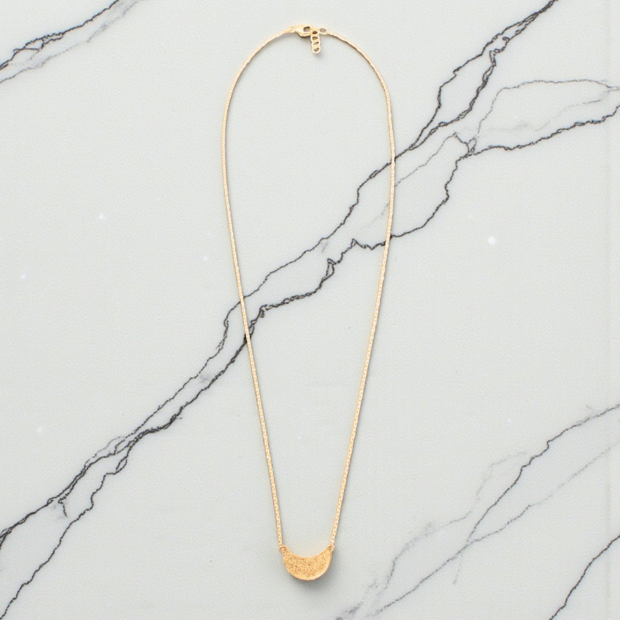 Dappled Crescent Moon Necklace - Necklaces